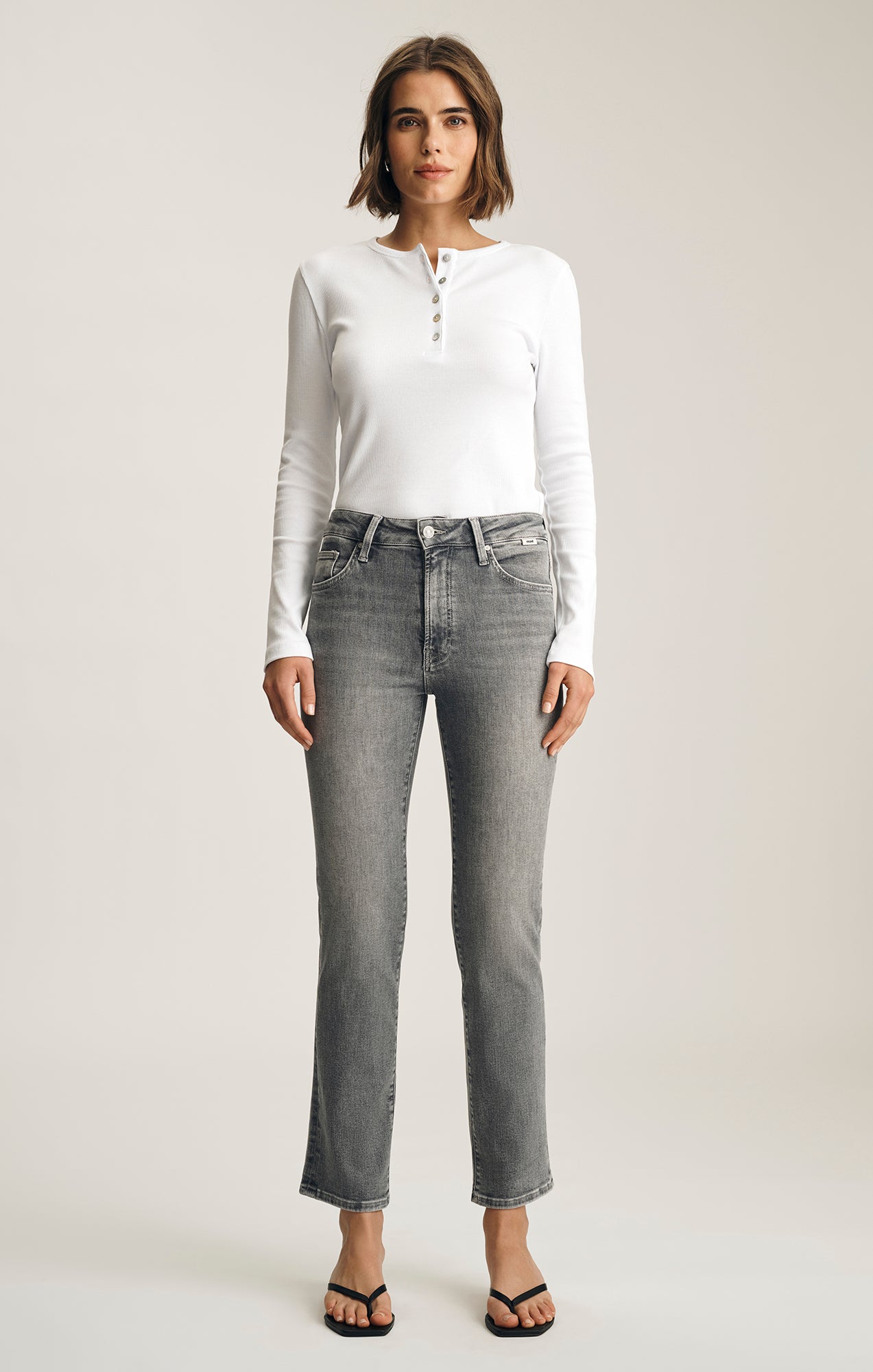 KENDRA STRAIGHT LEG IN GREY USED FLEX BLUE