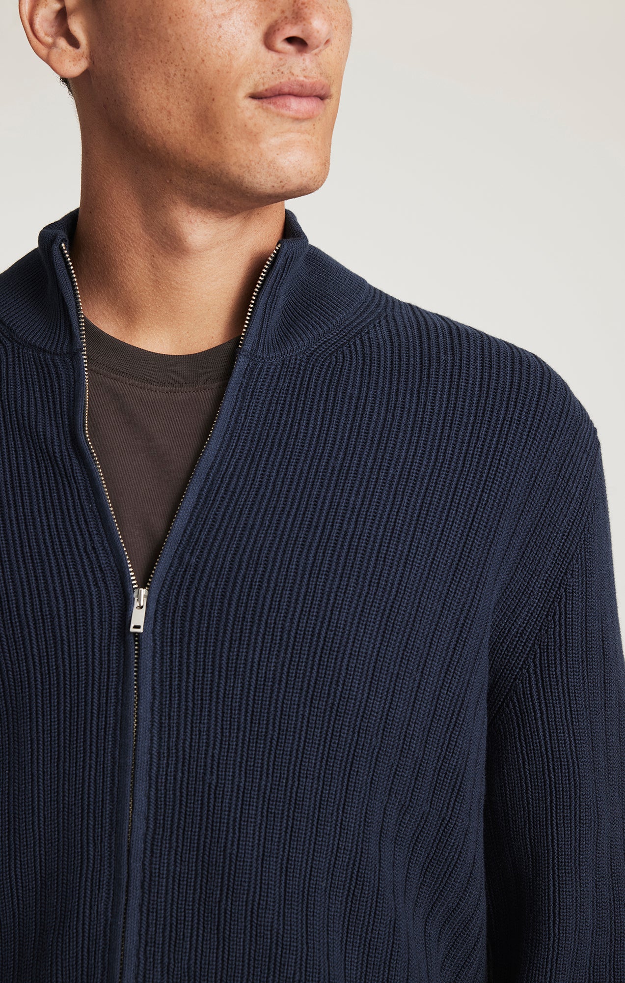 FULL ZIP CARDIGAN IN TOTAL ECLIPSE - Mavi Jeans