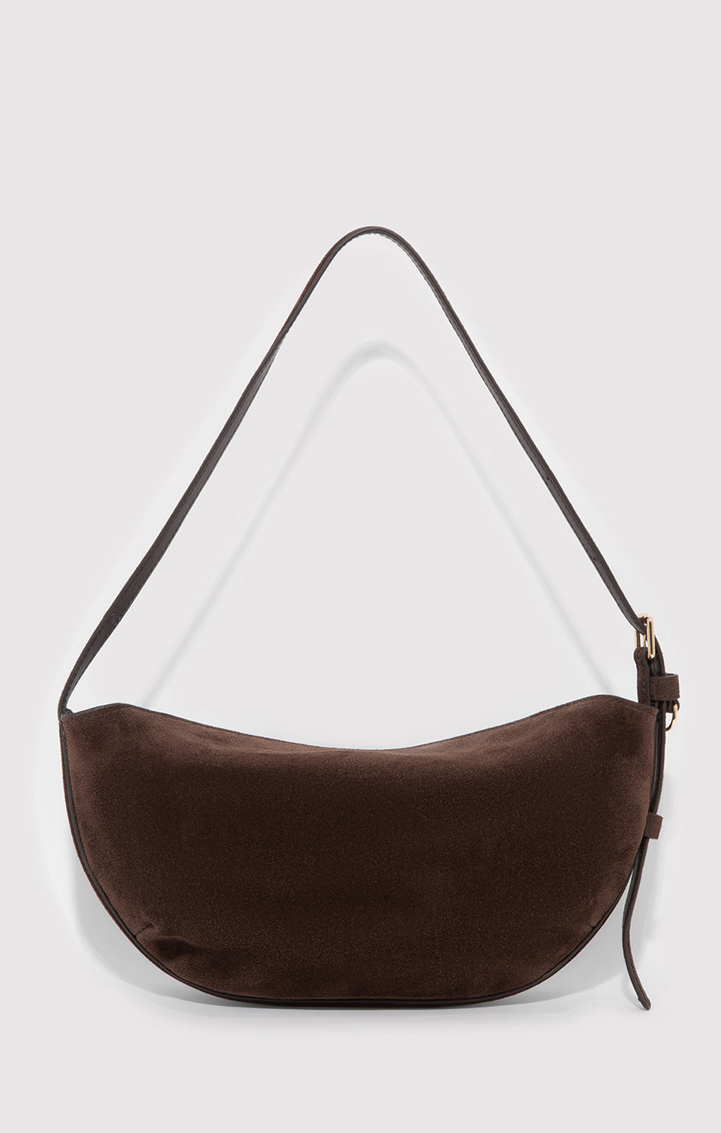 SUEDE CRESCENT BAG IN TORTOISE SHELL
