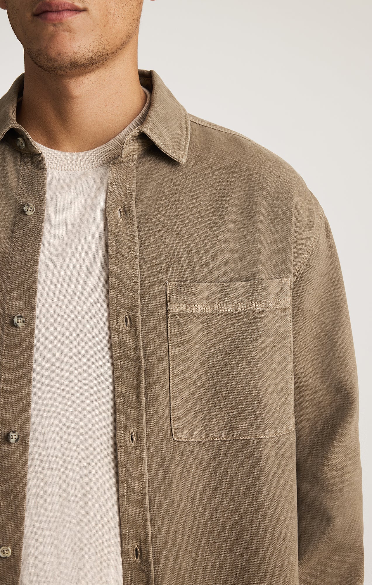 ONE POCKET BUTTON-UP SHIRT IN WALNUT