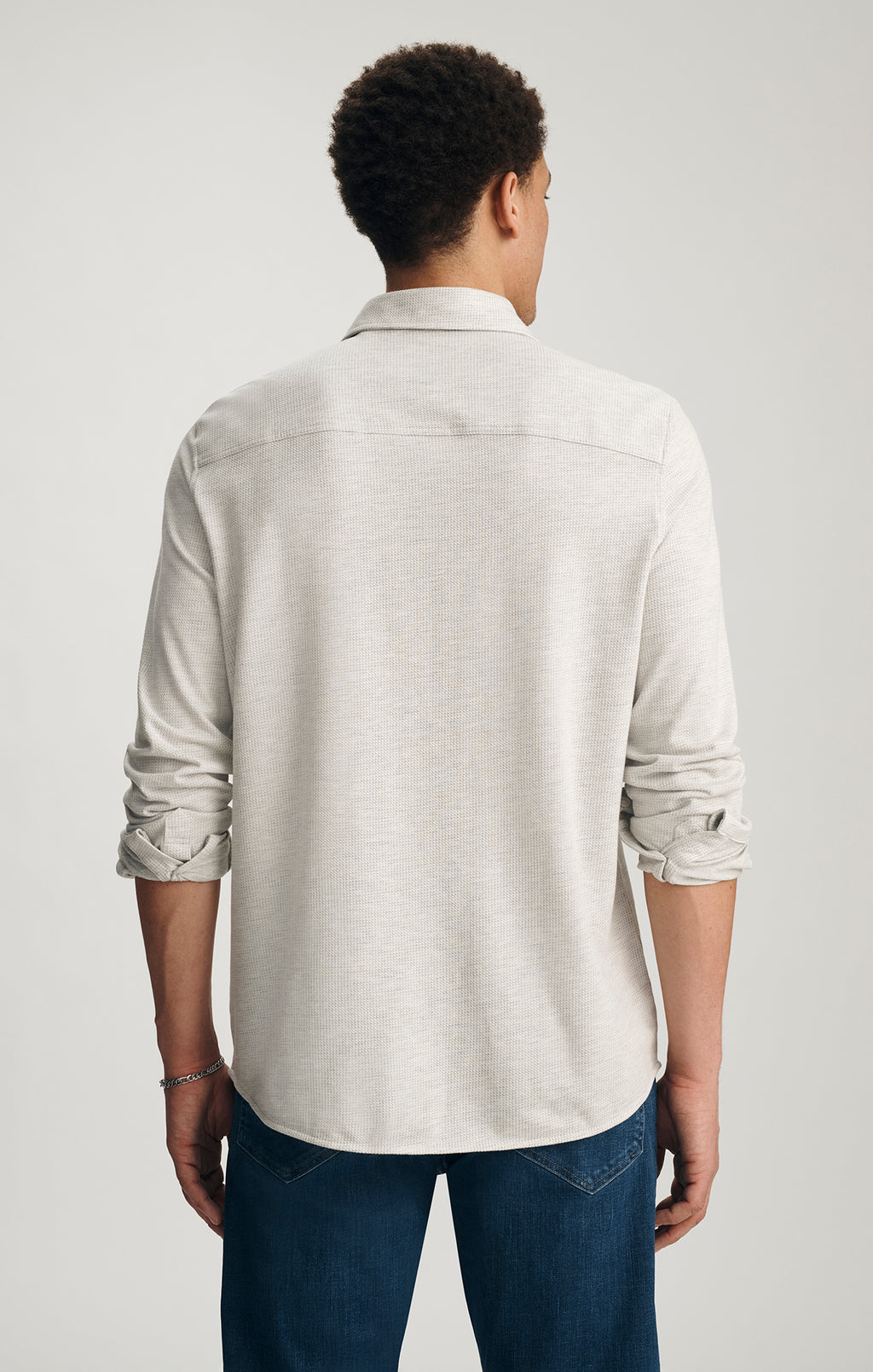 BUTTON-DOWN SHIRT IN HEATHER GREY - Mavi Jeans
