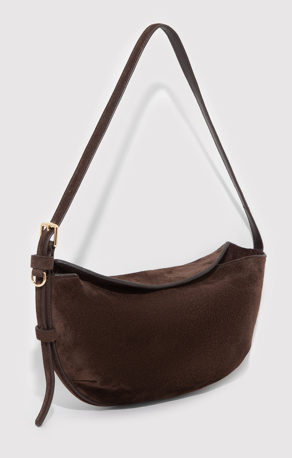 SUEDE CRESCENT BAG IN TORTOISE SHELL