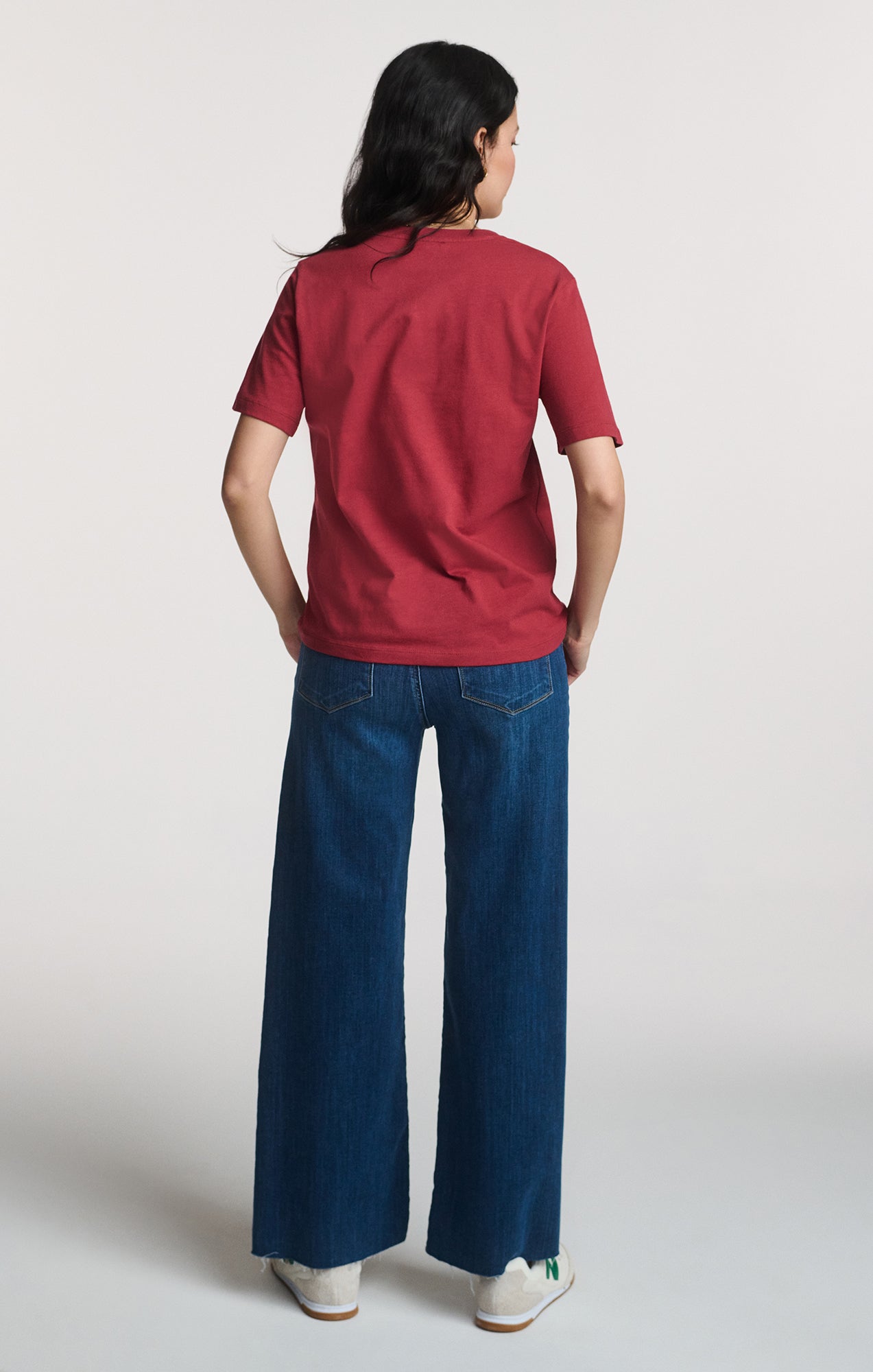 SHORT SLEEVE CREW NECK T-SHIRT IN RED OCHRE - Mavi Jeans