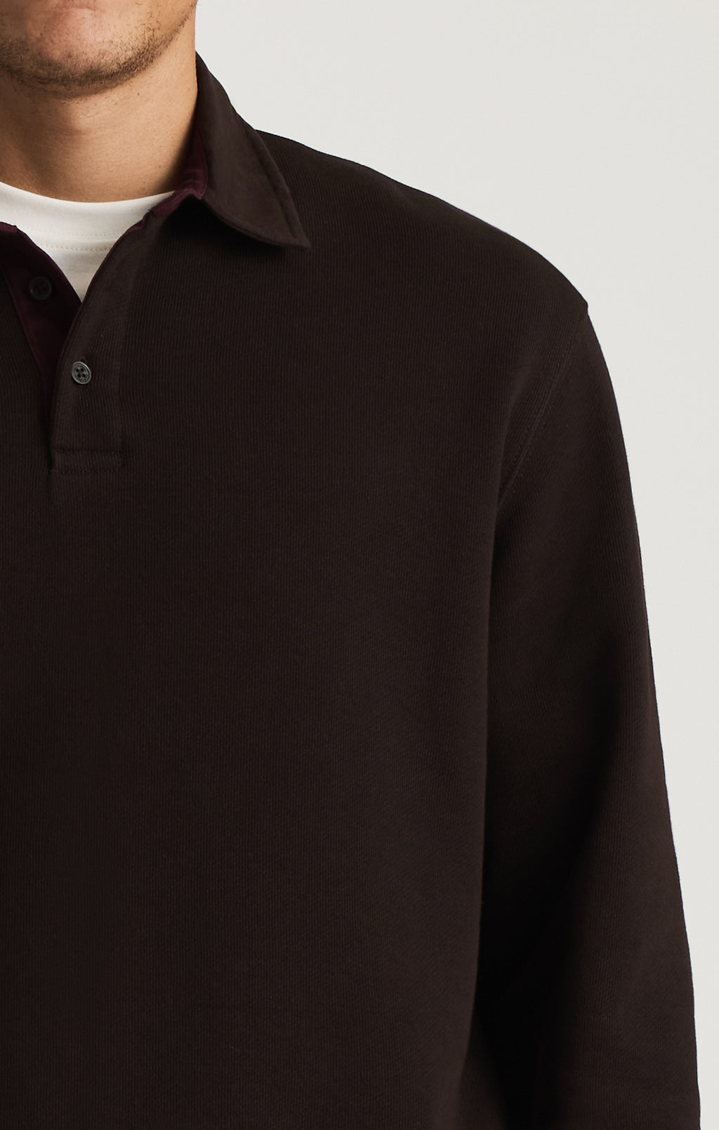 EDITION WOOL POLO SWEATER IN GANACHE