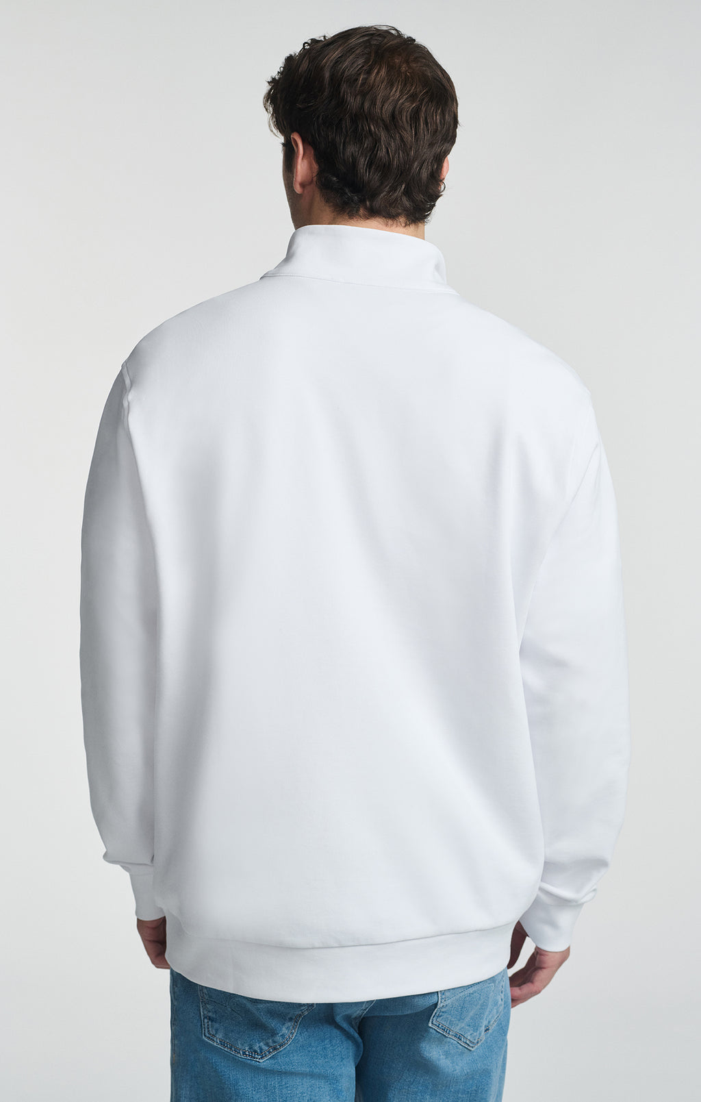 HALF ZIP SWEATSHIRT IN WHITE - Mavi Jeans