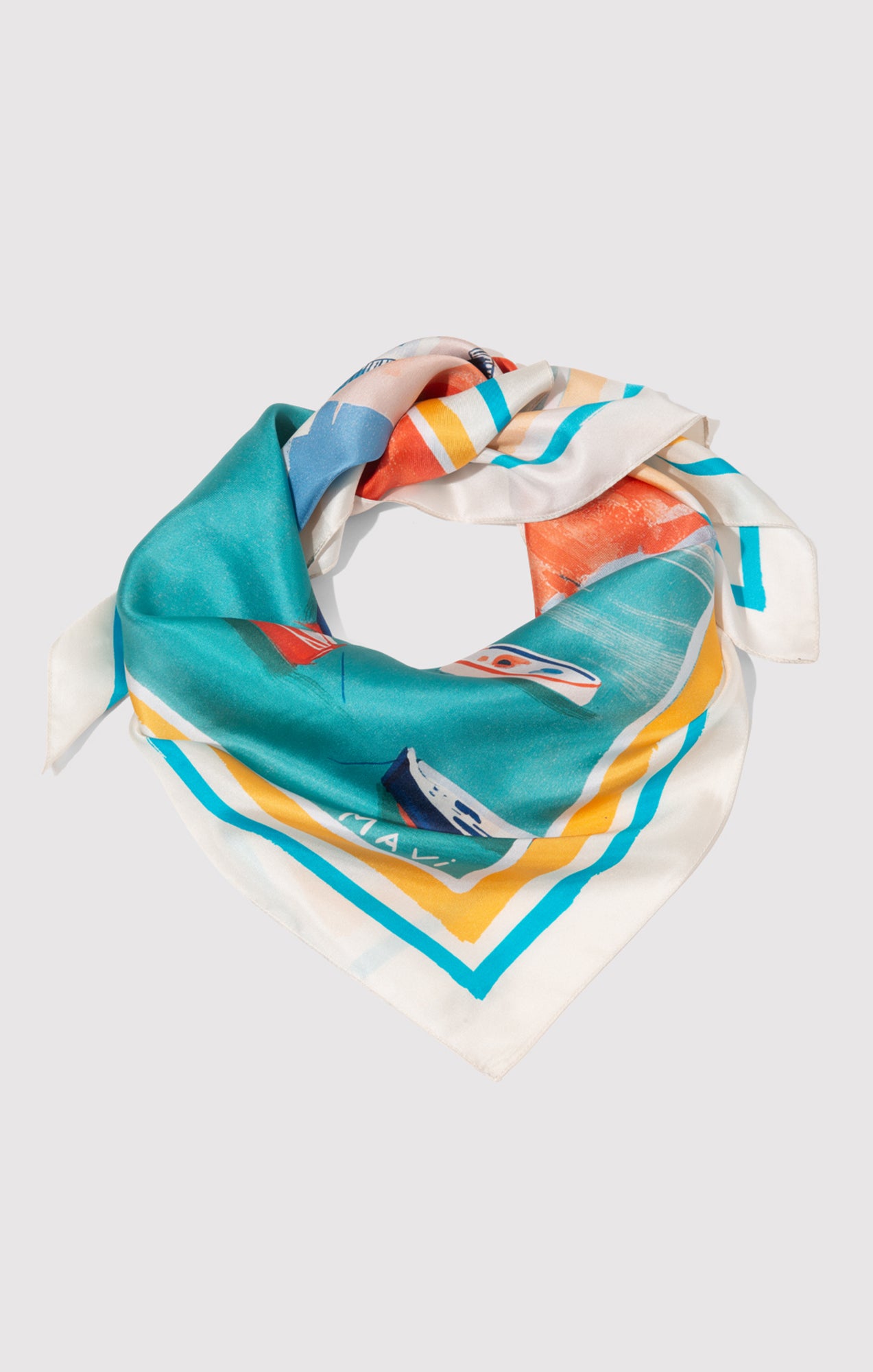 MEDIUM SILK SEASIDE BANDANA IN CORAL - Mavi Jeans