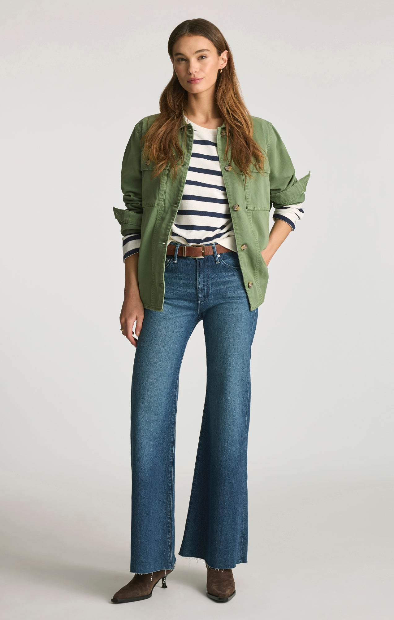 CREW NECK SWEATSHIRT IN BLACK IRIS STRIPE - Mavi Jeans