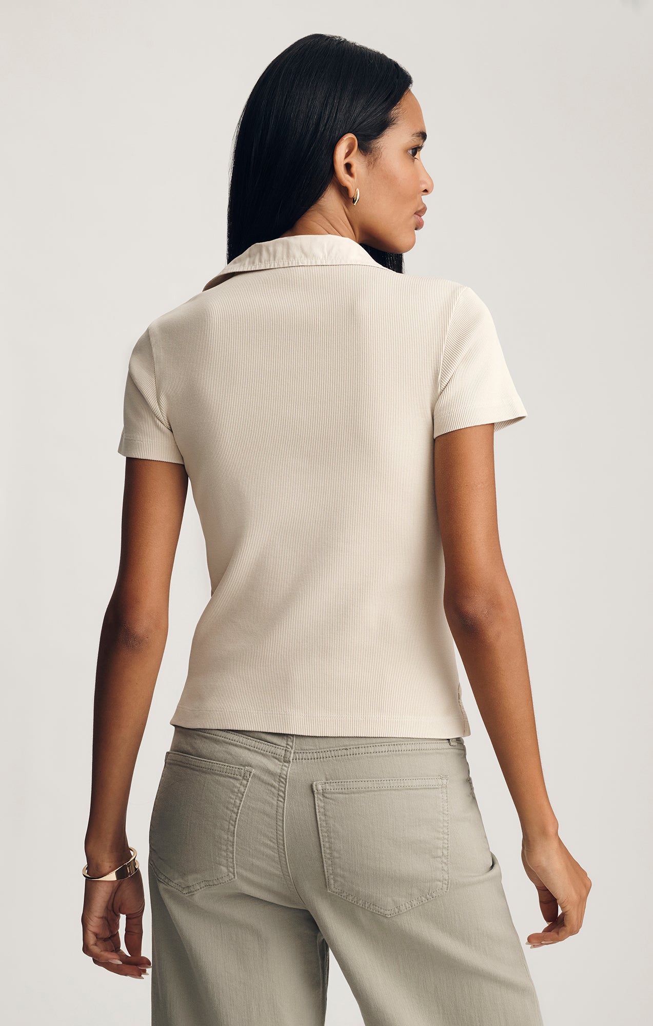 POLO T-SHIRT IN OYSTER GRAY