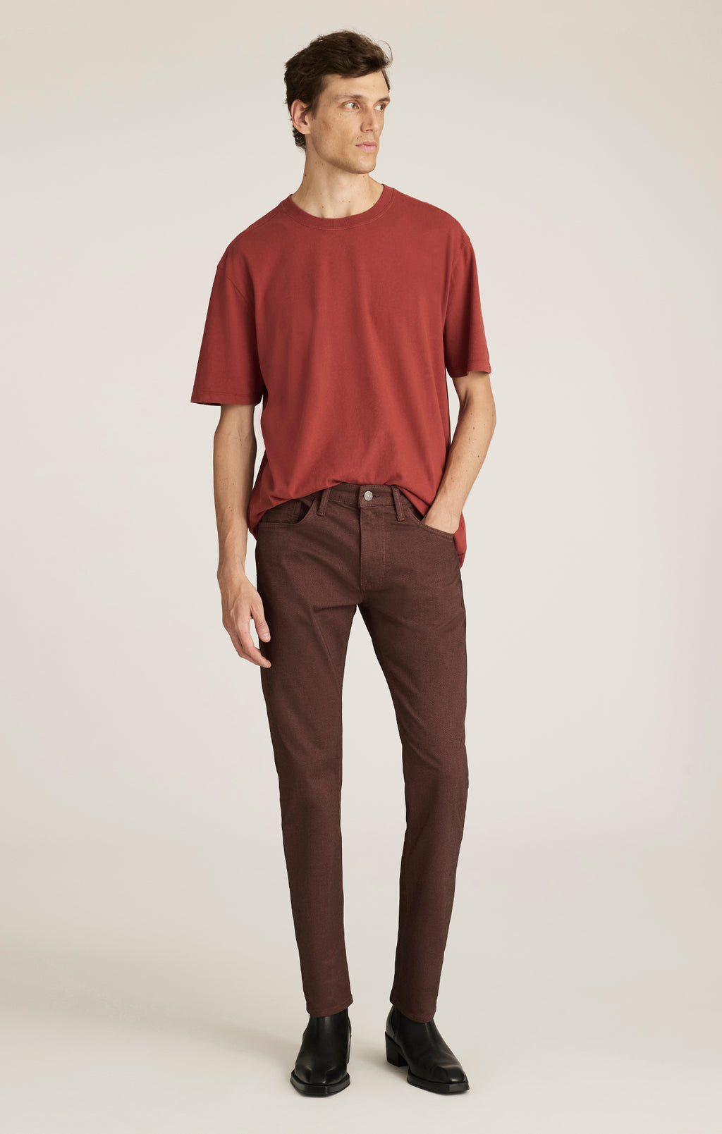 MARCUS SLIM STRAIGHT LEG IN ROSEWOOD ATHLETIC