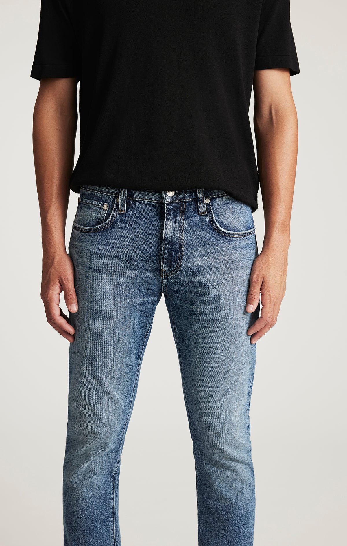 JAKE SLIM LEG IN USED BRUSHED CLASSIC BLUE - Mavi Jeans