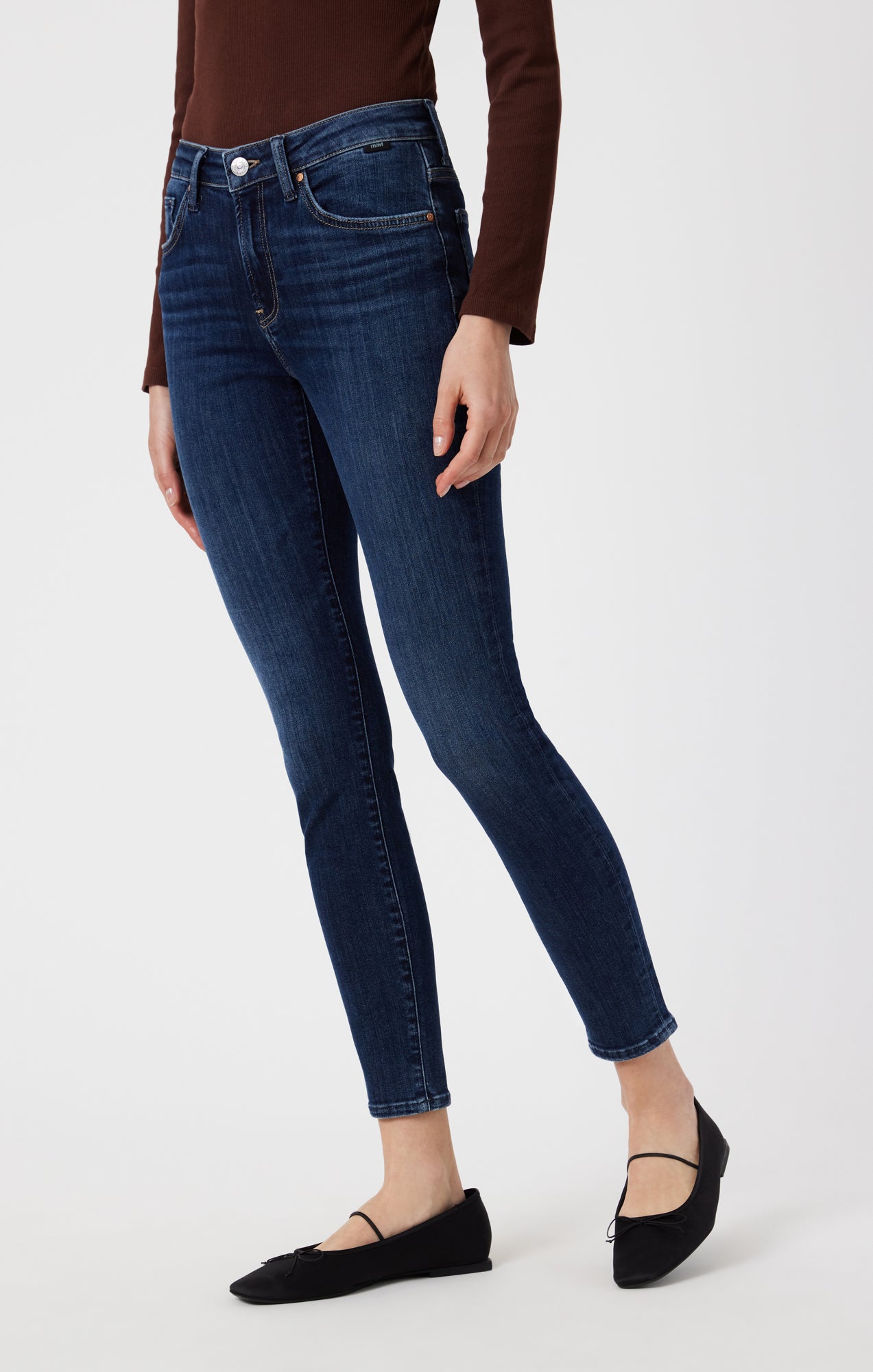 TESS SKINNY IN DARK BRUSHED FLEX BLUE - Mavi Jeans