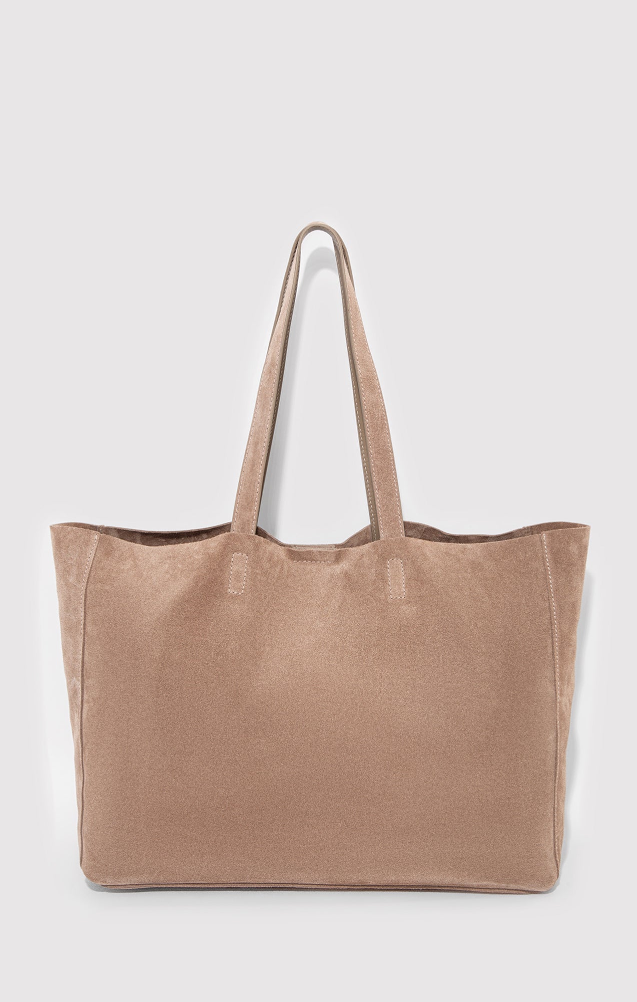 SUEDE SHOPPER BAG IN SILVER MINK