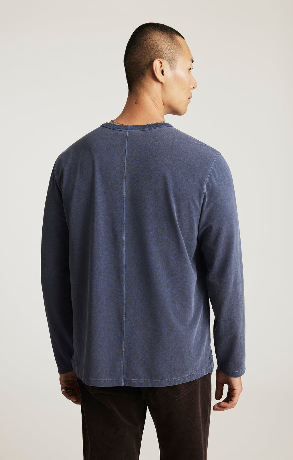 LONG SLEEVE HENLEY T-SHIRT IN OUTER SPACE