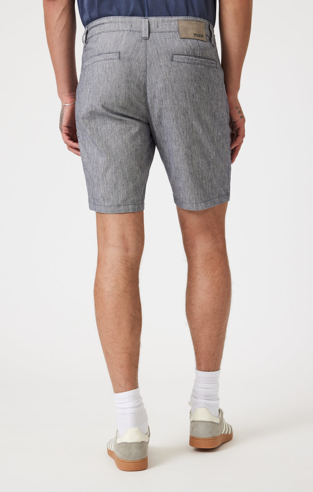 NOAH SHORTS IN NAVY LINEN STRIPE - Mavi Jeans