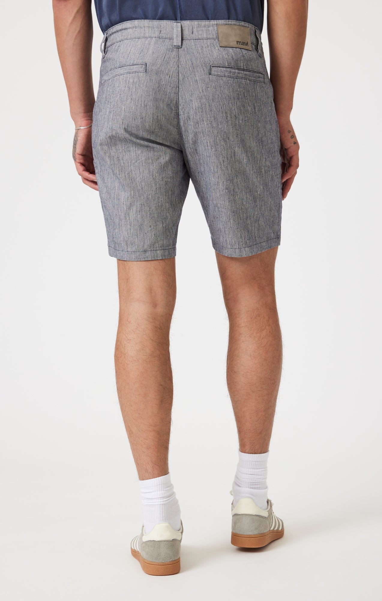NOAH SHORTS IN NAVY LINEN STRIPE - Mavi Jeans