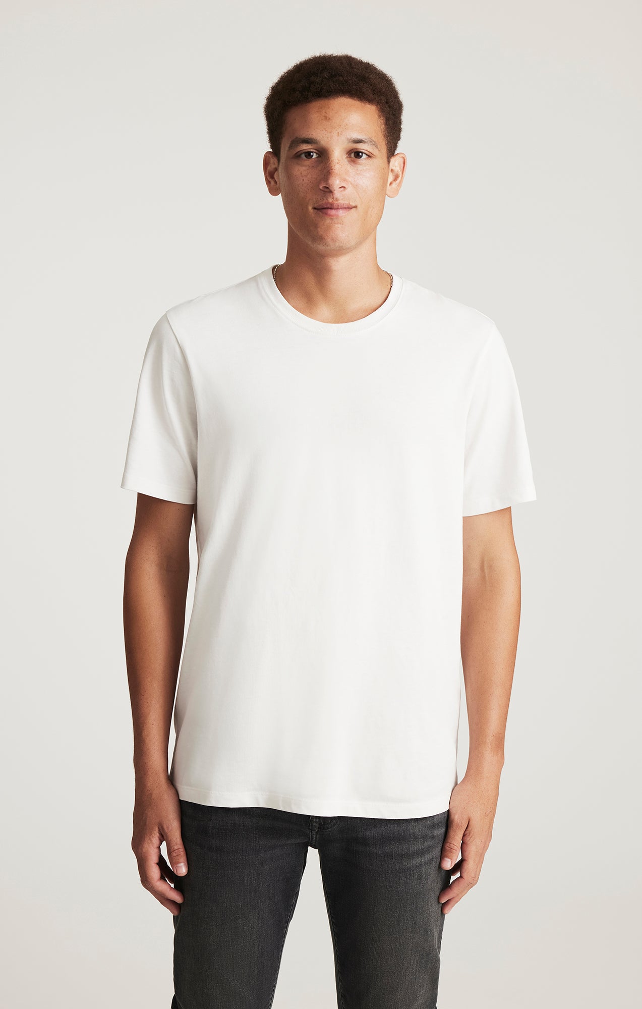 SHORT SLEEVE CREW NECK T-SHIRT IN ANTIQUE WHITE - Mavi Jeans