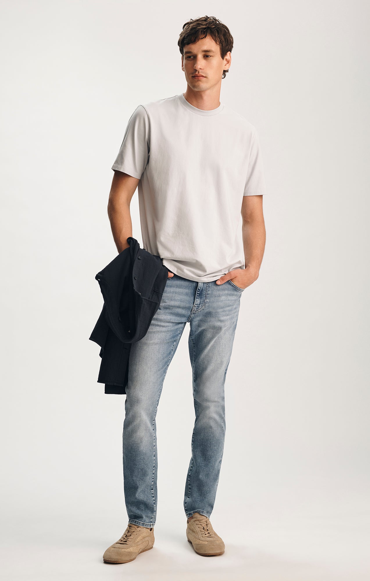 CREW NECK T-SHIRT IN PEARL BLUE - Mavi Jeans
