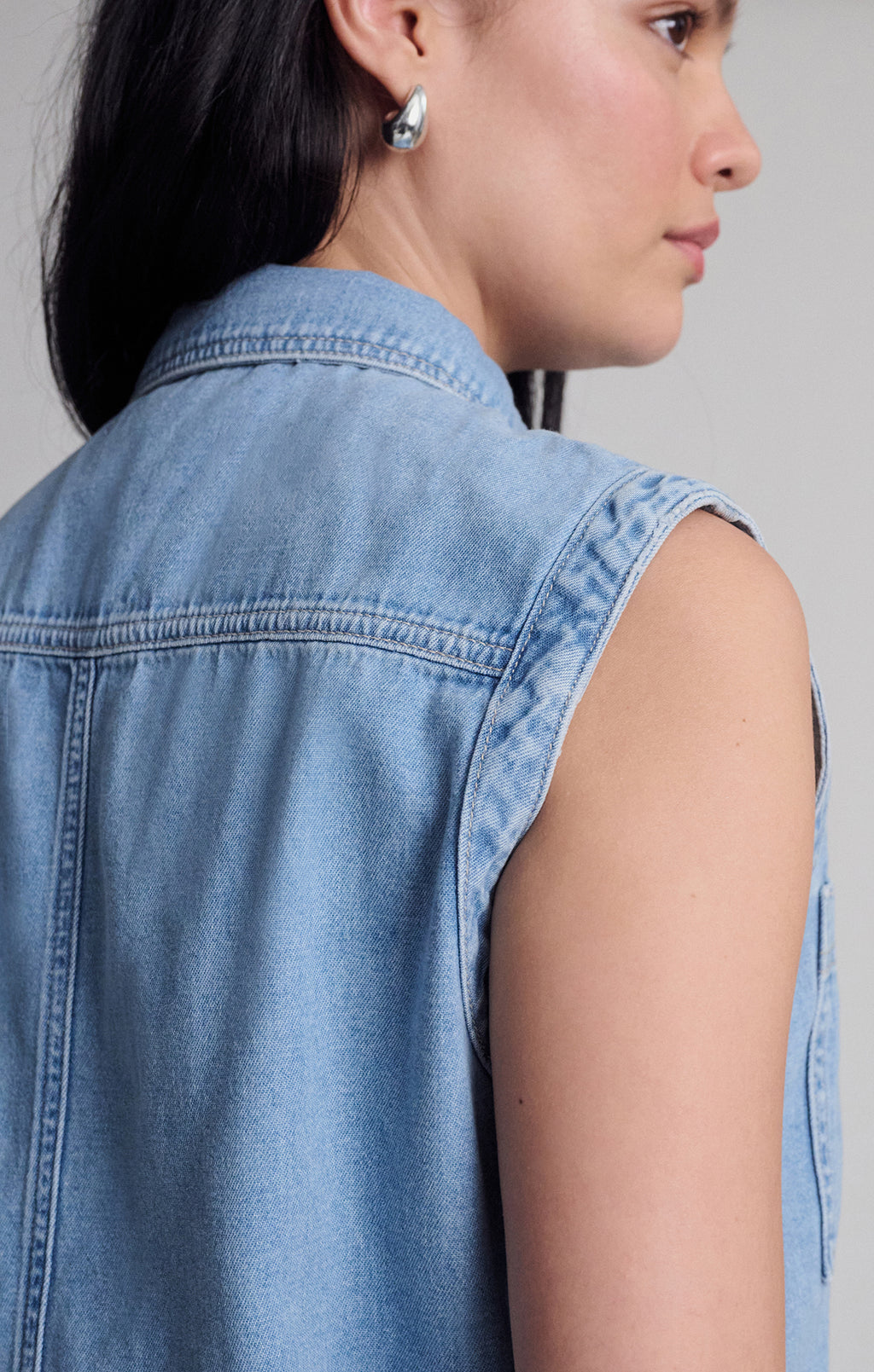 SIMLA POCKET DRESS IN LIGHT BLUE GOLD - Mavi Jeans
