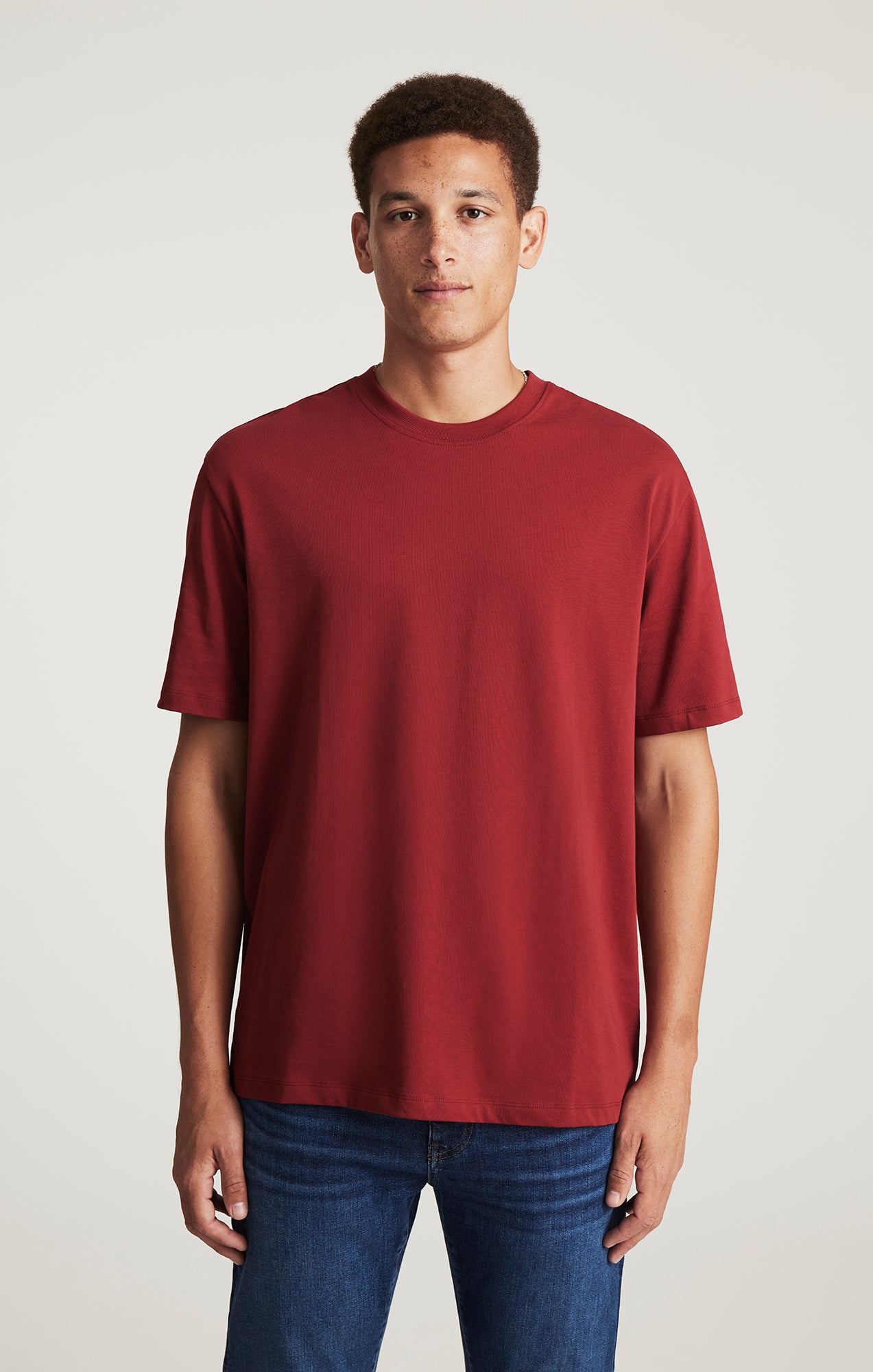 BASIC SHORT SLEEVE T-SHIRT IN WINERY - Mavi Jeans