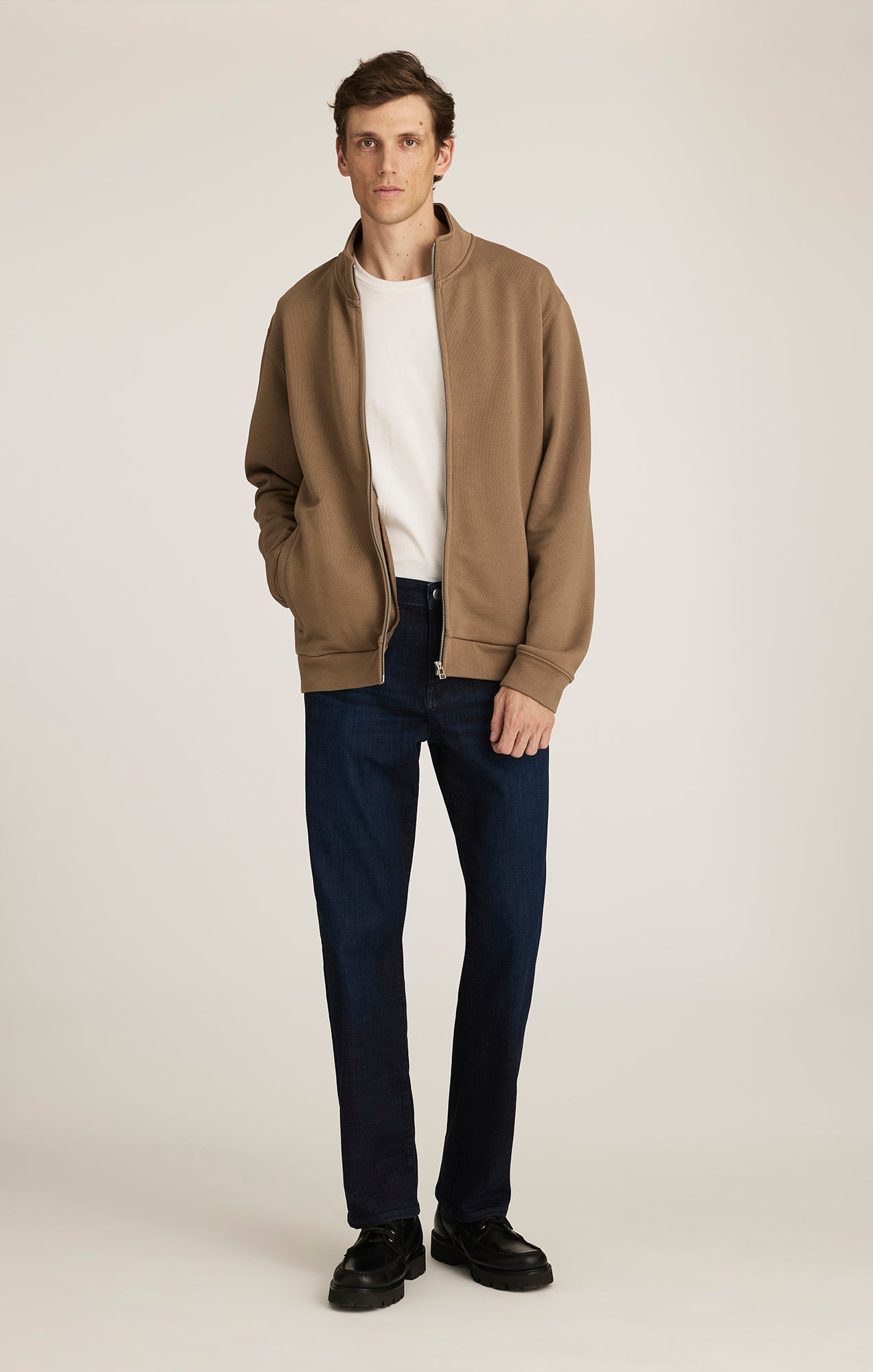 Mavi Men's Edition Full Zip Sweatshirt In Shitake – Mavi Jeans