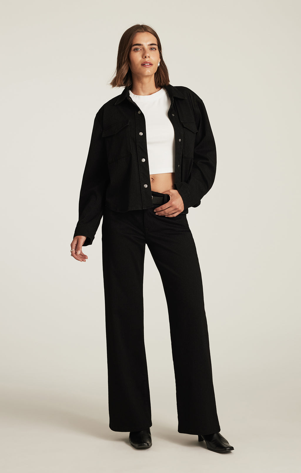 TIA DENIM SHIRT IN BLACK MOVE - Mavi Jeans