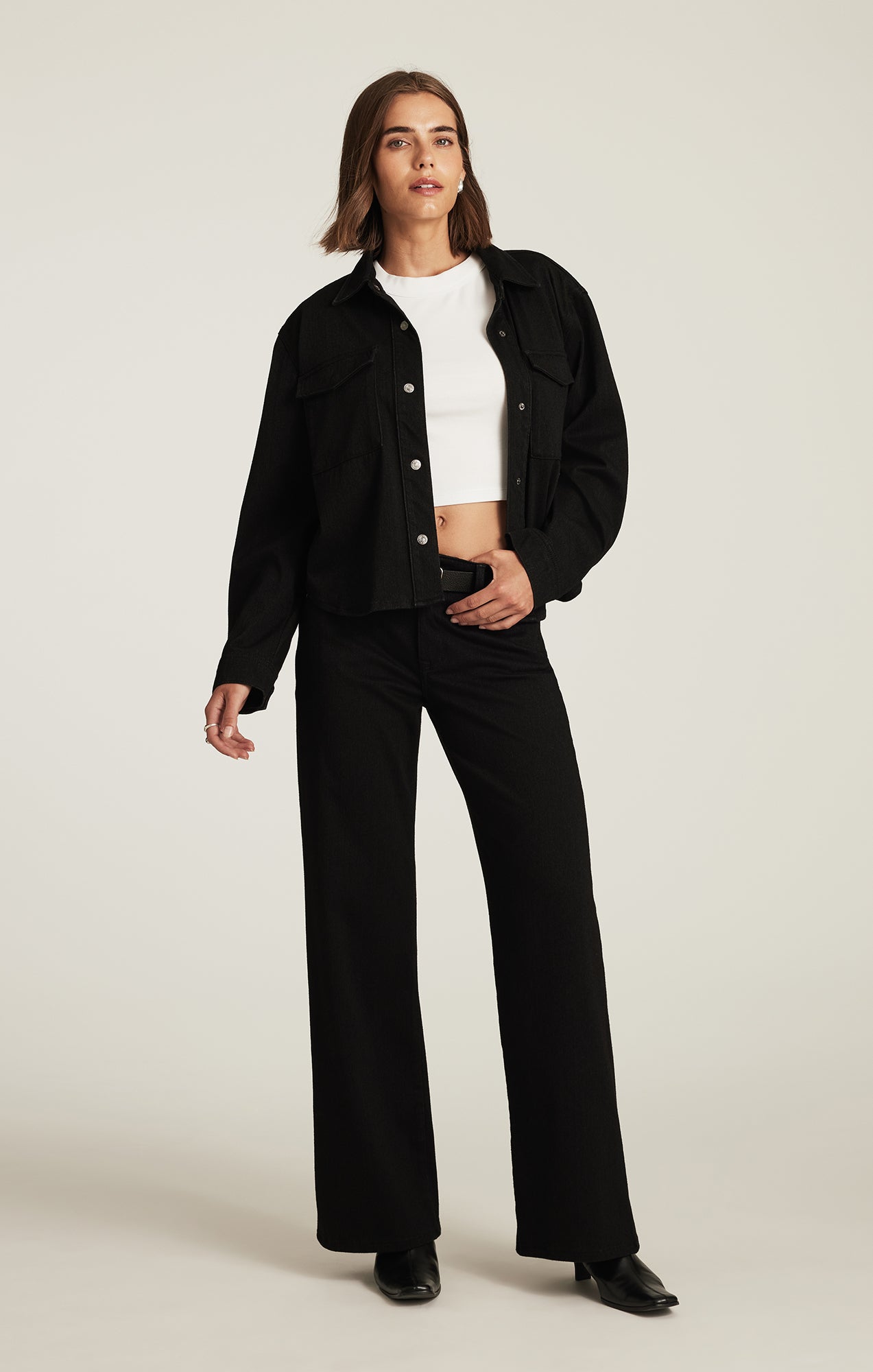 TIA DENIM SHIRT IN BLACK MOVE - Mavi Jeans