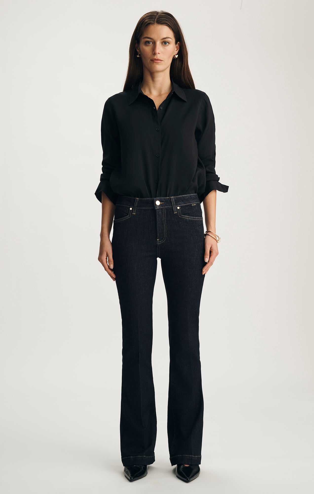 Mavi Women's Luxe Touch Tencel Button-Up Shirt In Black Mavi Women's Luxe Touch Tencel Button-Up Shirt In Black