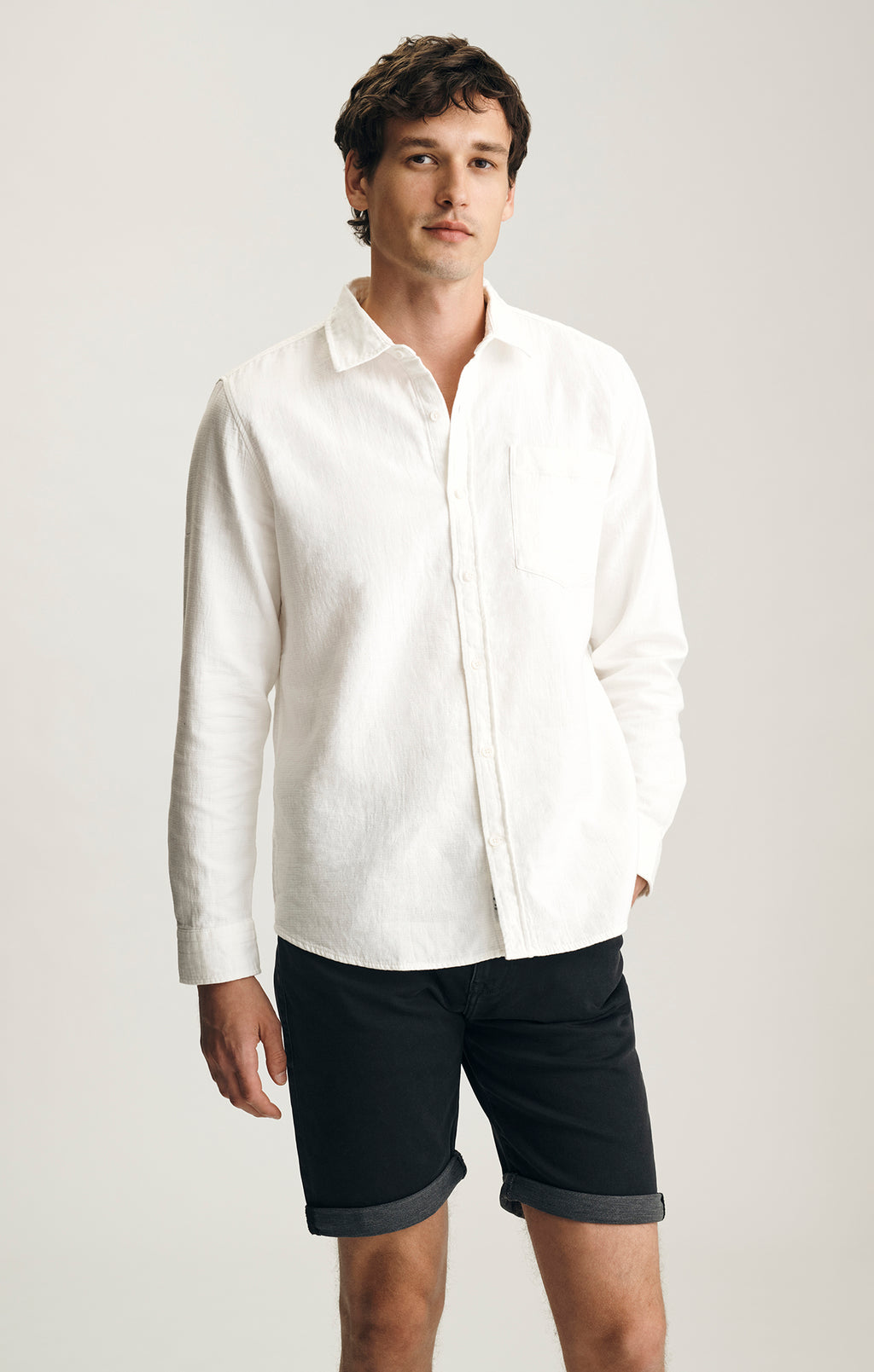 ONE POCKET BUTTON-UP SHIRT IN ANTIQUE WHITE - Mavi Jeans