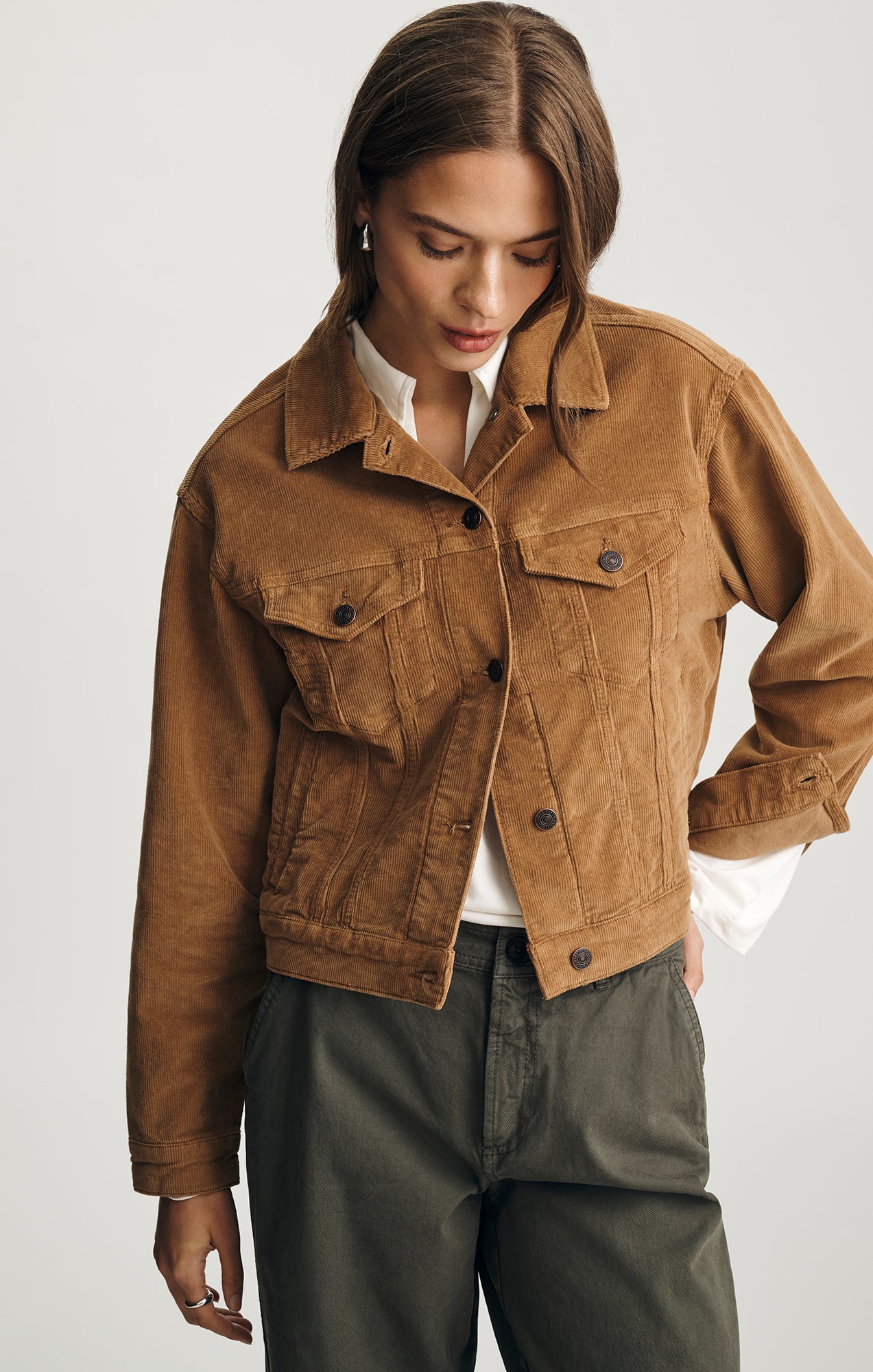 MEGI CORDUROY JACKET IN CAMEL CORD - Mavi Jeans