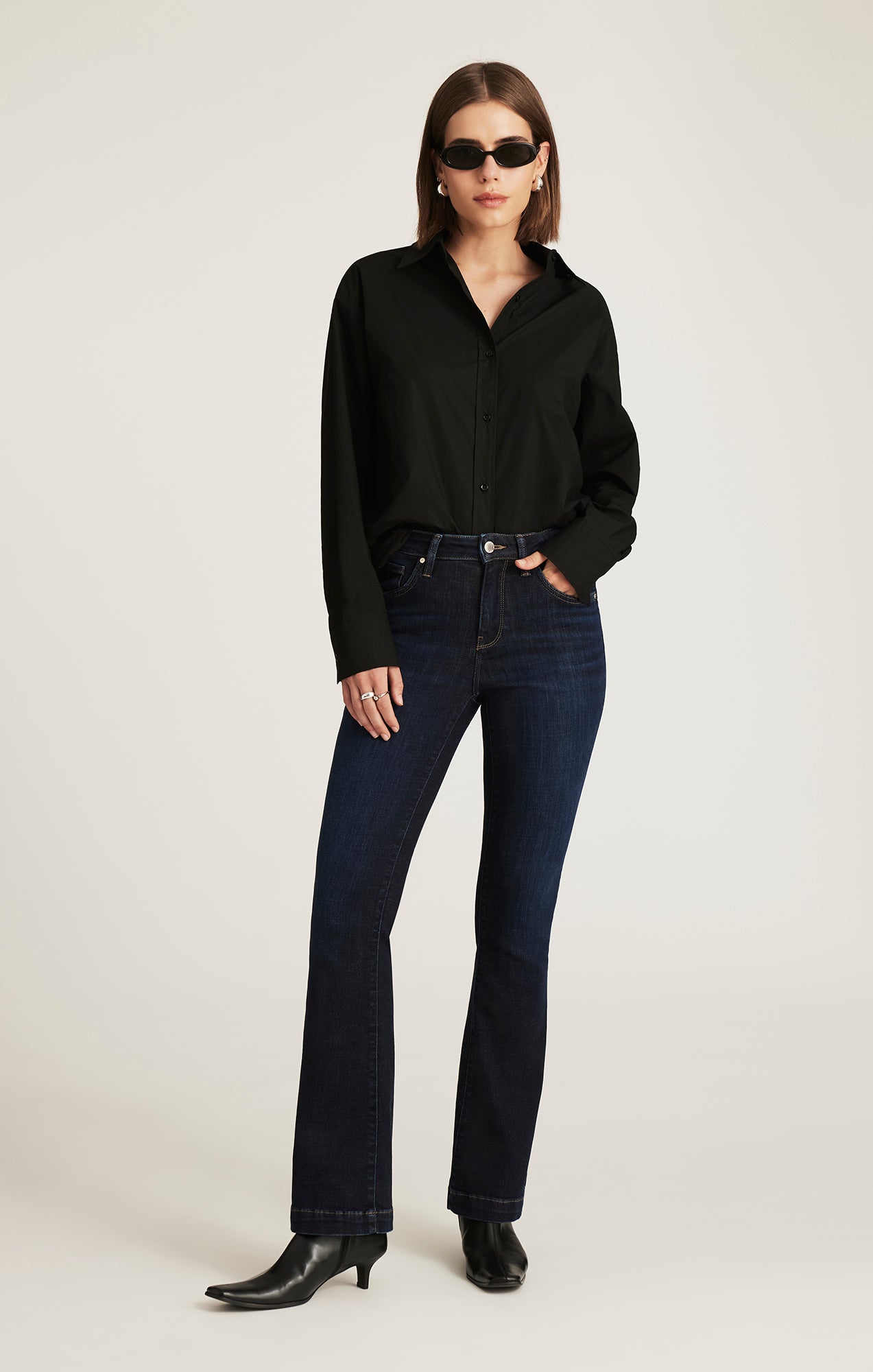 SYDNEY FLARE IN DARK BRUSHED FEATHER BLUE - Mavi Jeans