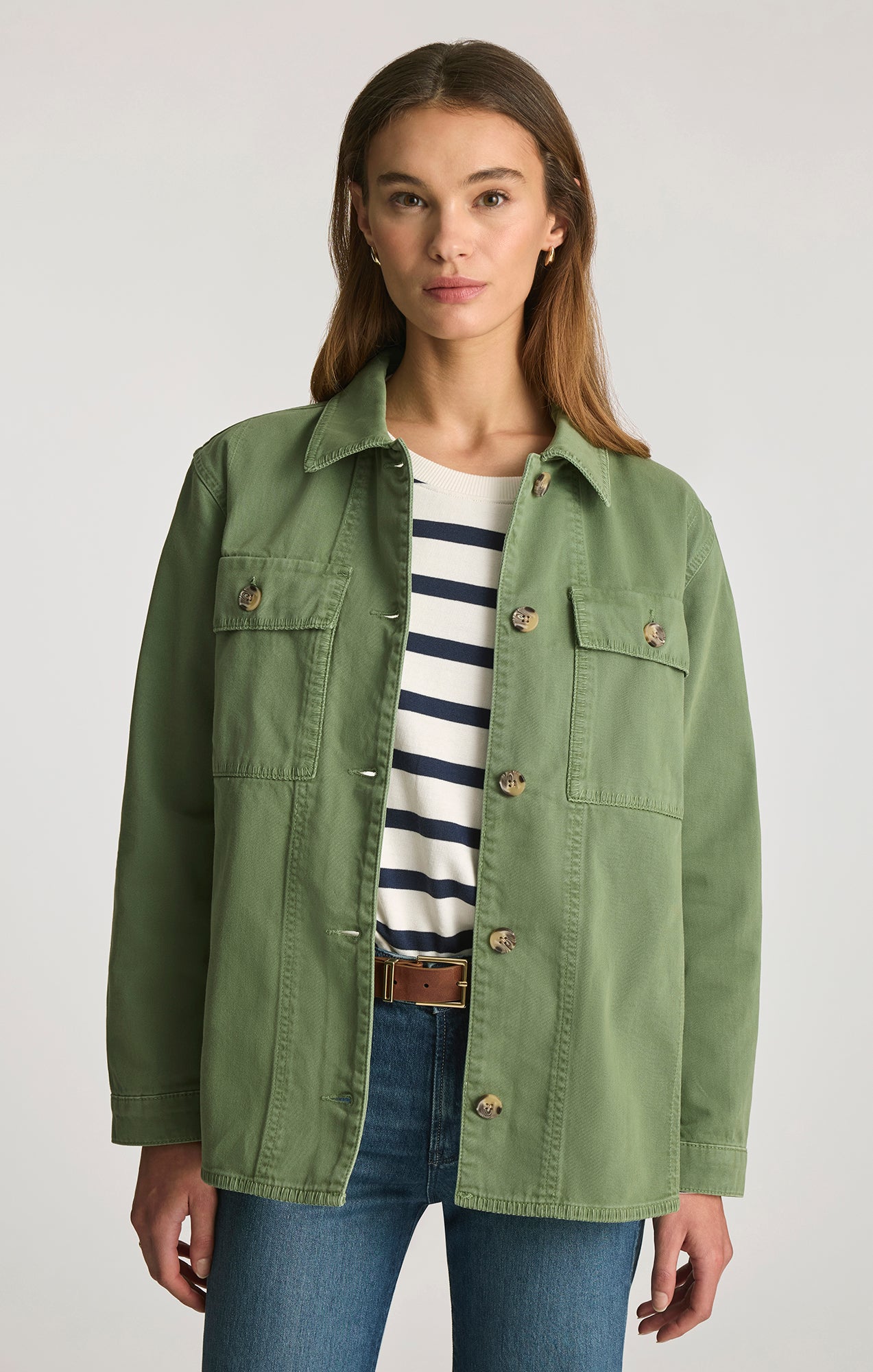 UTILITY OVERSHIRT IN BRONZE GREEN - Mavi Jeans