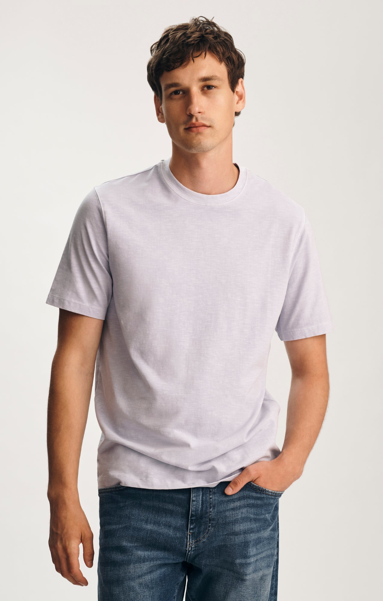 SOFT SLUB CREW NECK T-SHIRT IN HALOGEN BLUE - Mavi Jeans