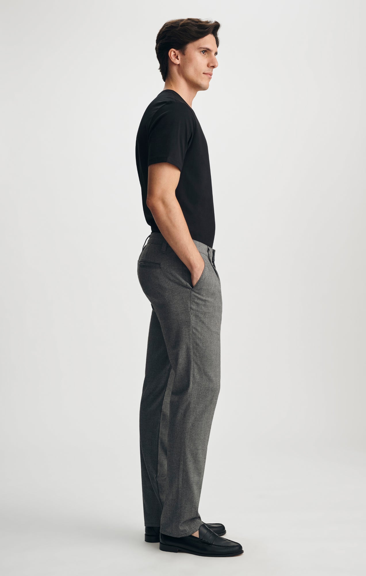 WILL PLEATED STRAIGHT CHINO IN GREY FANCY - Mavi Jeans