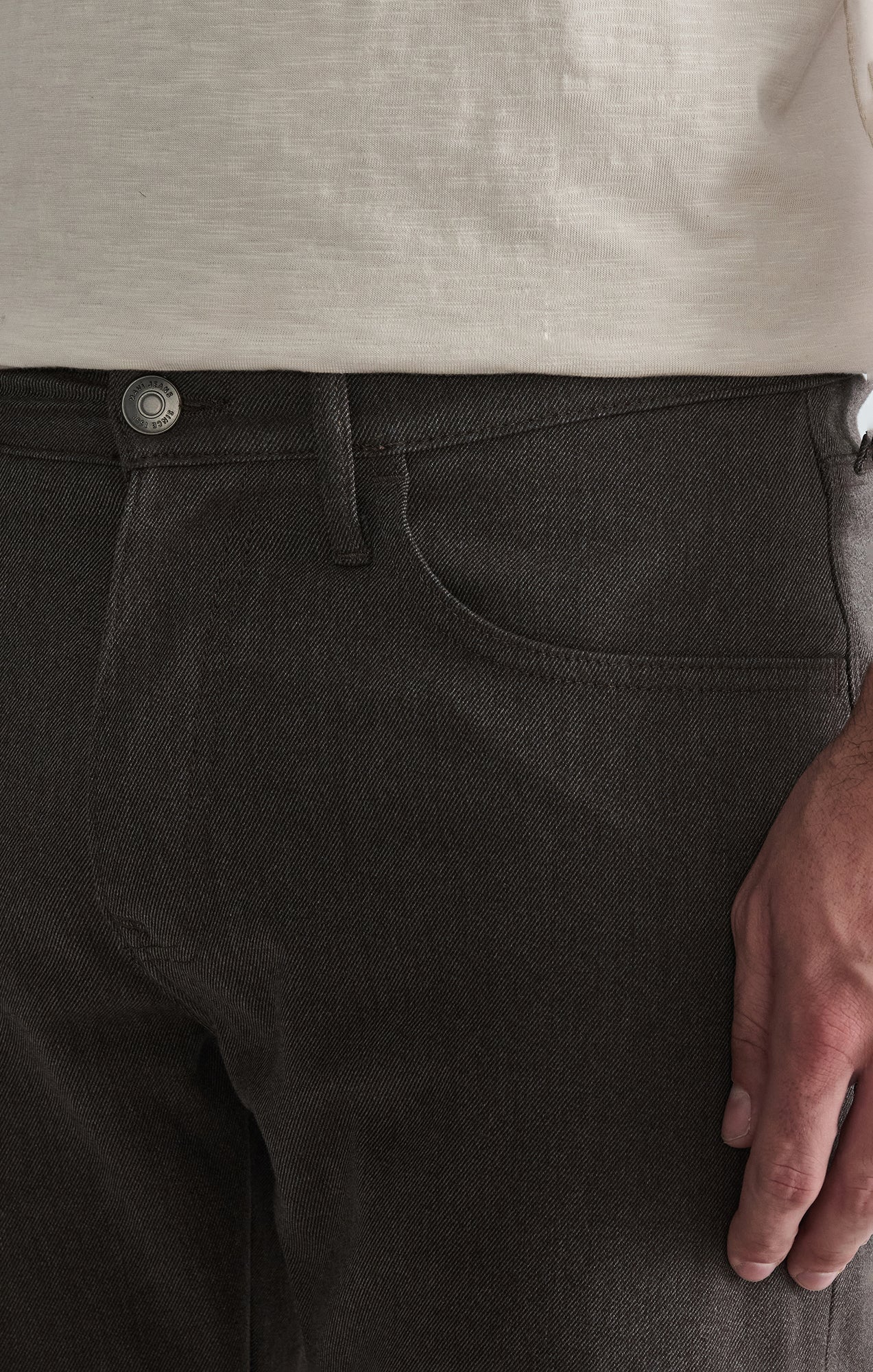 MARCUS SLIM STRAIGHT LEG IN BROWN WOOL TOUCH - Mavi Jeans