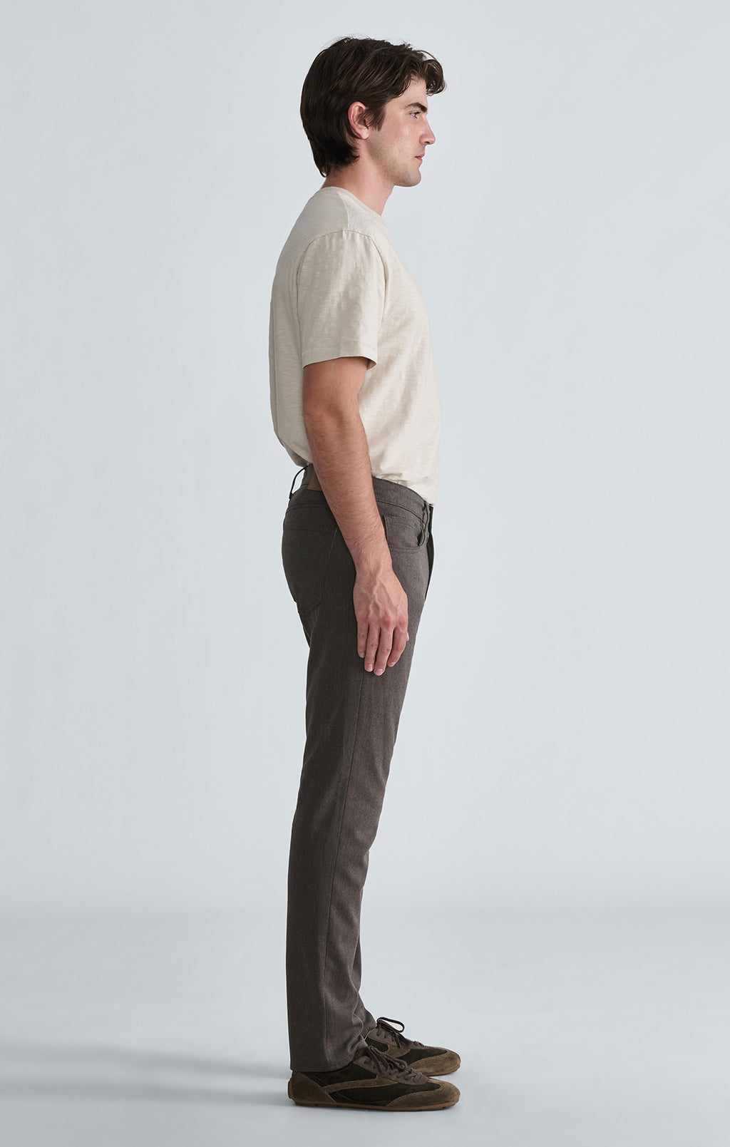 MARCUS SLIM STRAIGHT LEG IN BROWN WOOL TOUCH - Mavi Jeans