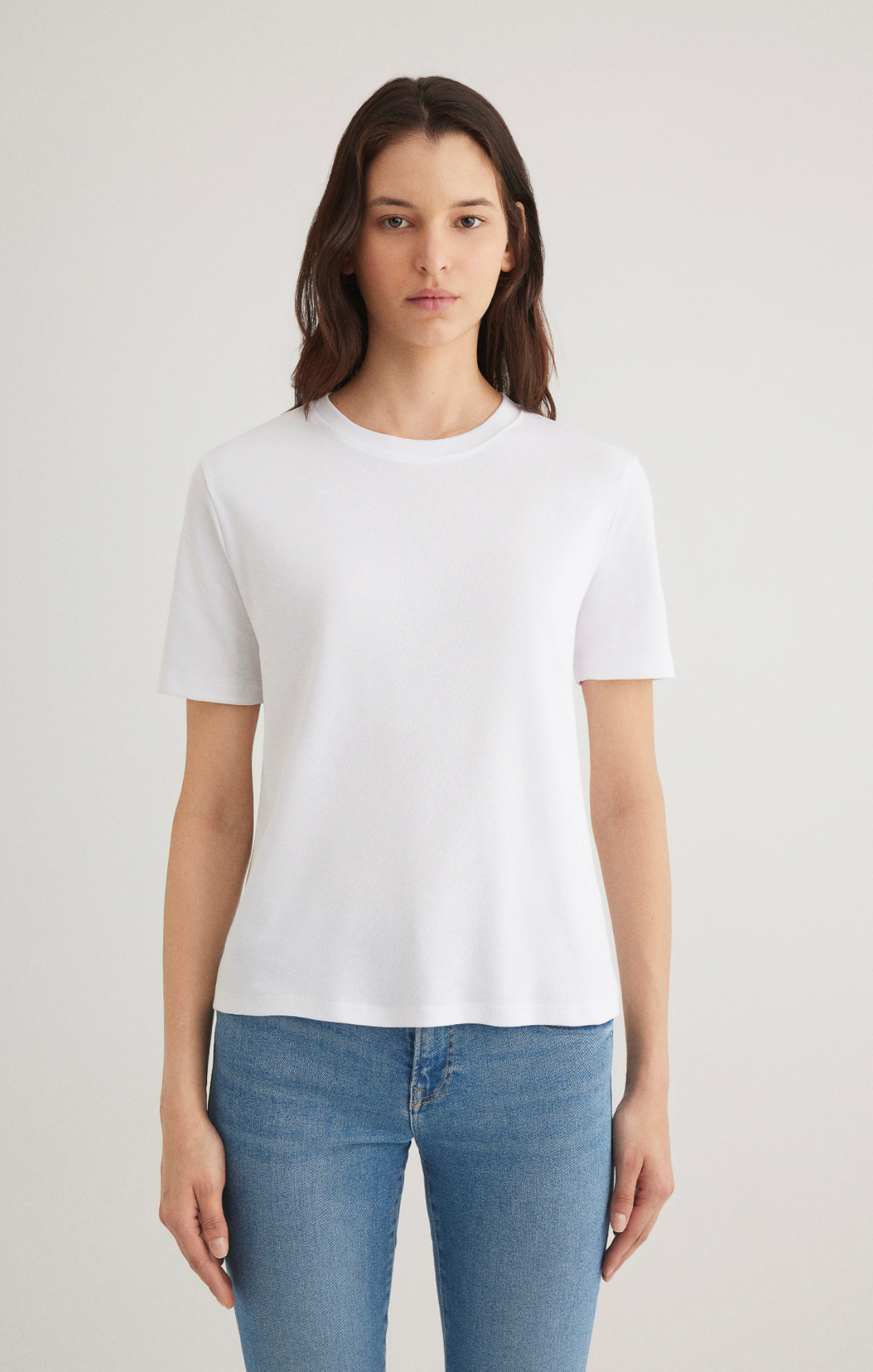 CASUAL SHORT SLEEVE CREW NECK T-SHIRT IN WHITE - Mavi Jeans
