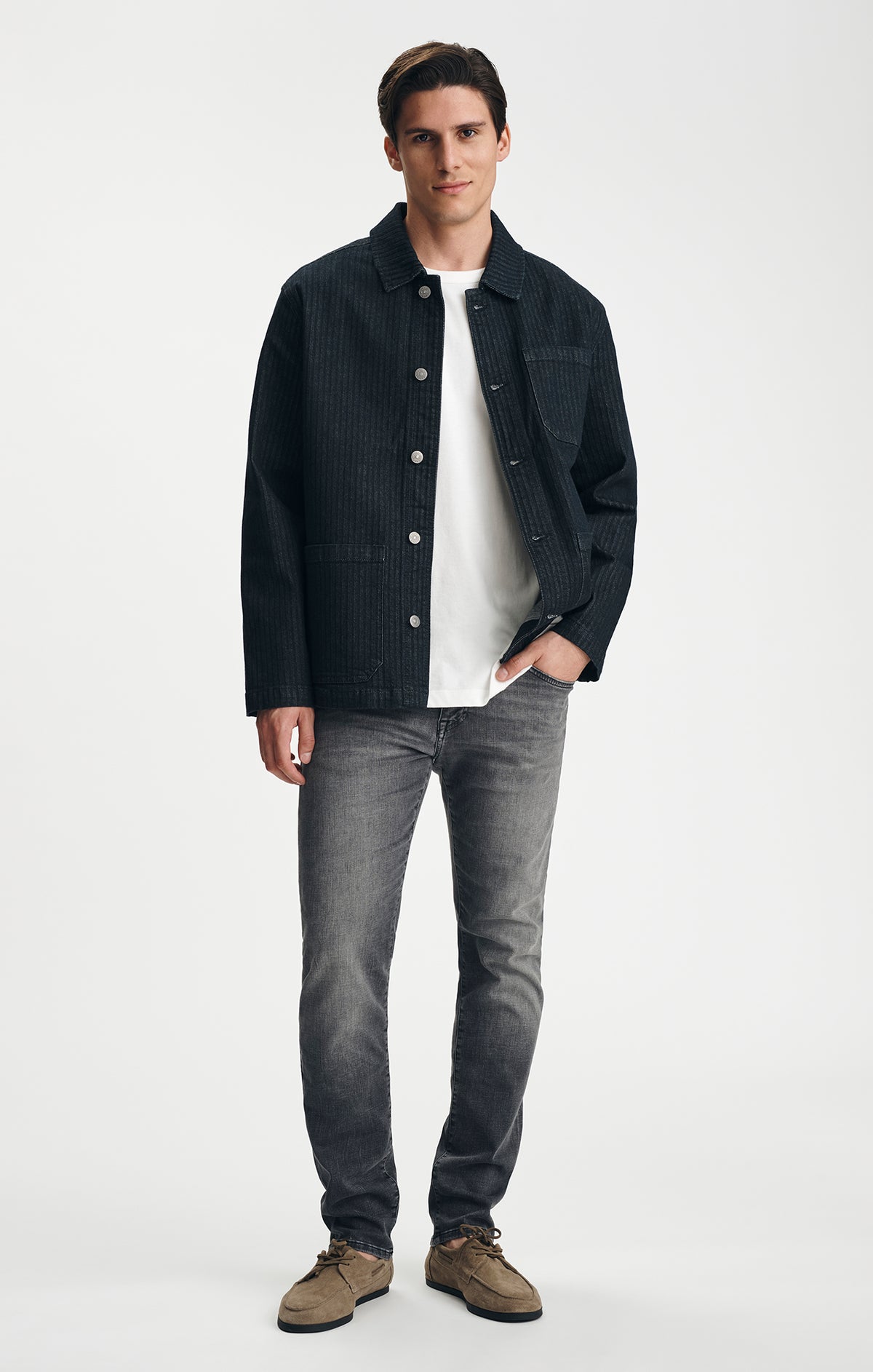 JAKE SLIM LEG IN SMOKE BRUSHED ORGANIC VINTAGE - Mavi Jeans