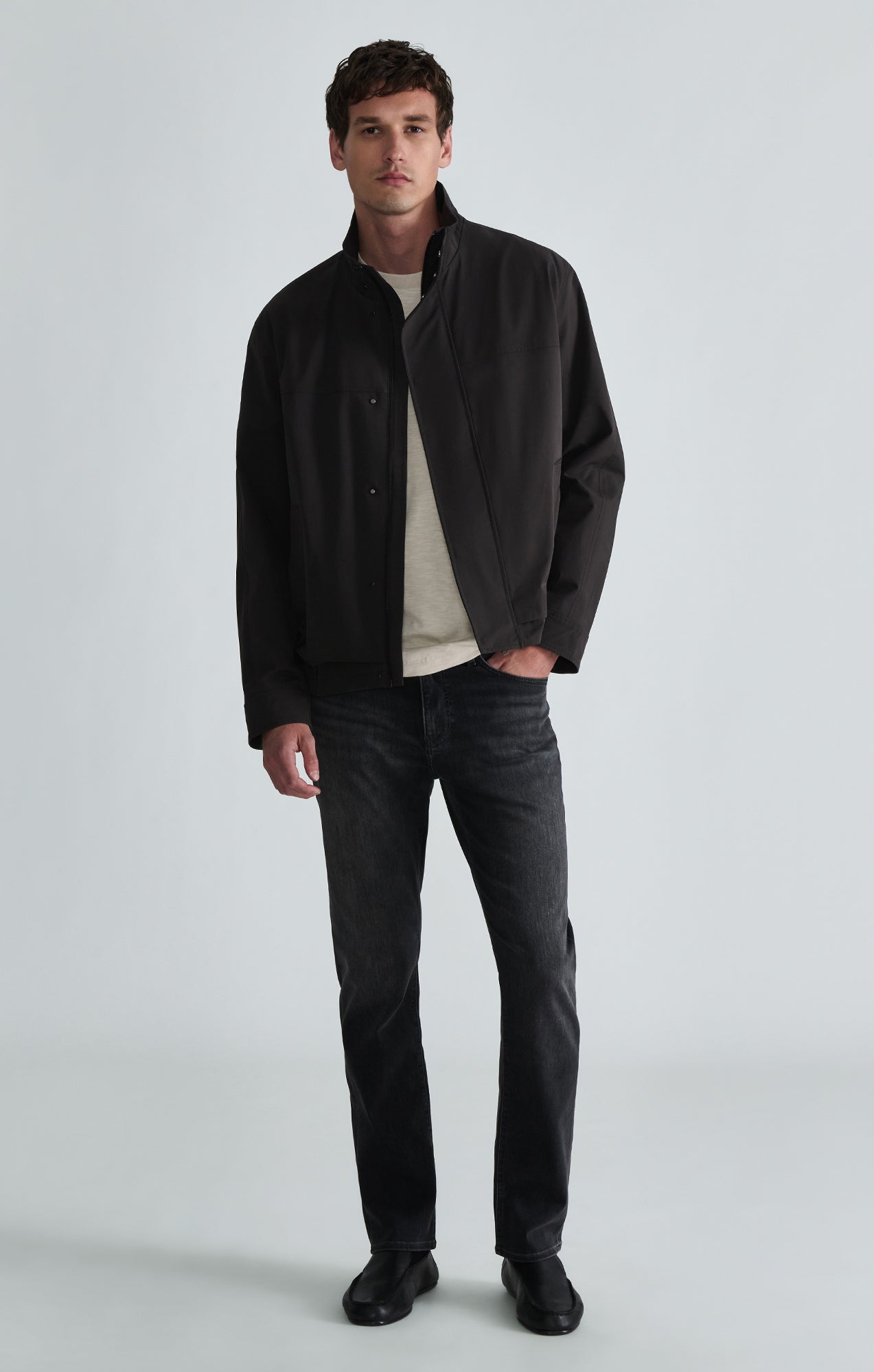 ZACH STRAIGHT LEG IN SMOKE BRUSHED FEATHER BLUE - Mavi Jeans
