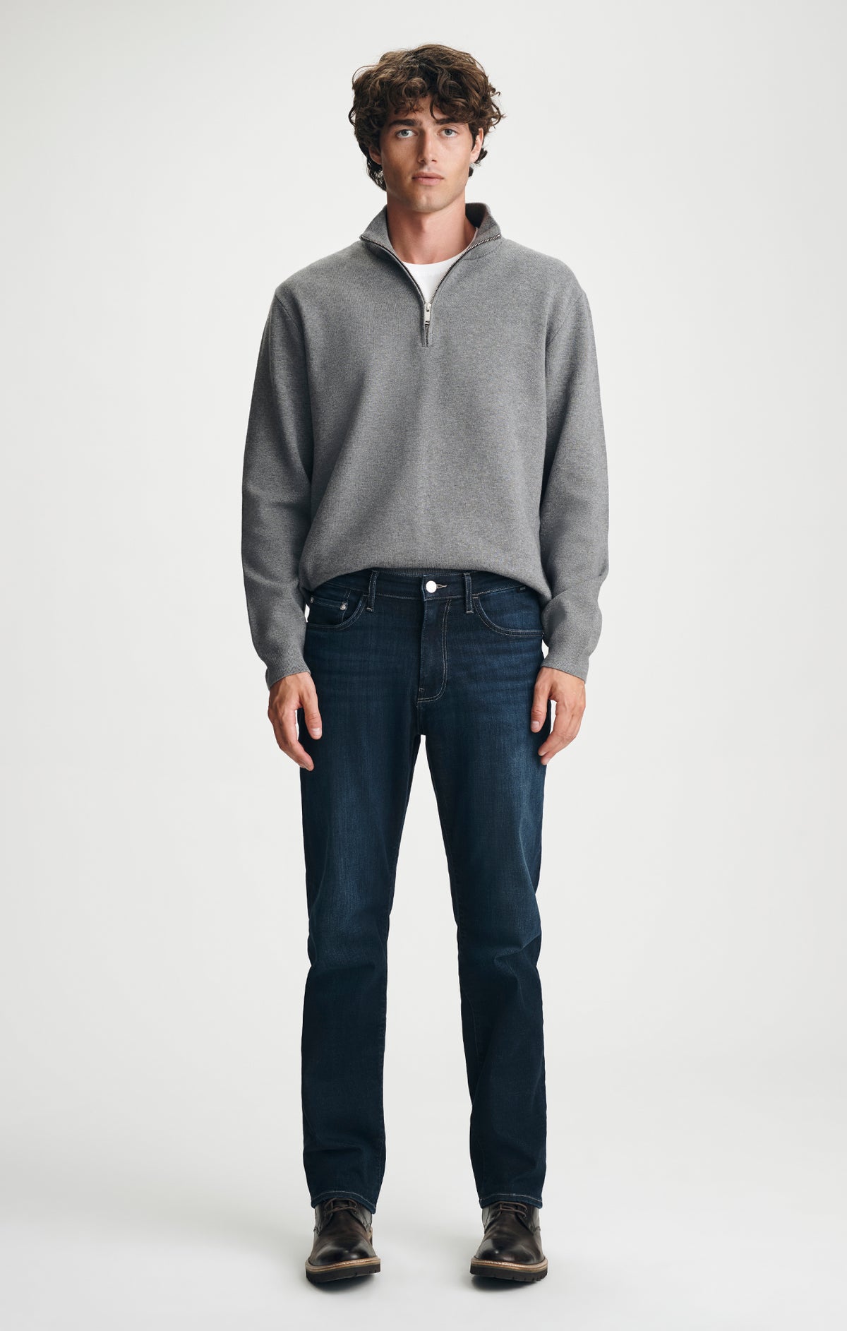 ZACH STRAIGHT LEG IN RINSE BRUSHED FEATHER BLUE - Mavi Jeans