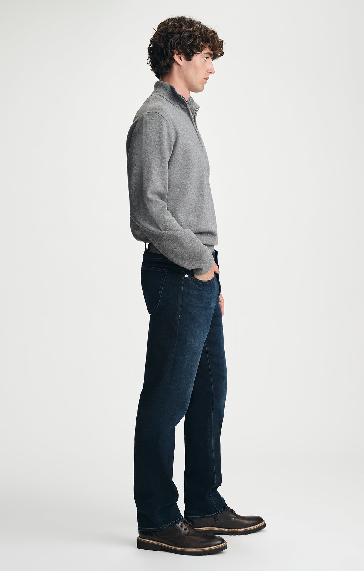 ZACH STRAIGHT LEG IN RINSE BRUSHED FEATHER BLUE - Mavi Jeans