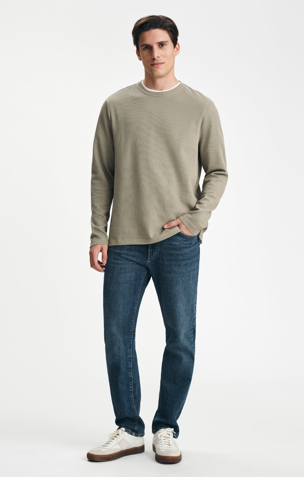 ZACH STRAIGHT LEG IN DARK BRUSHED CLASSIC BLUE - Mavi Jeans