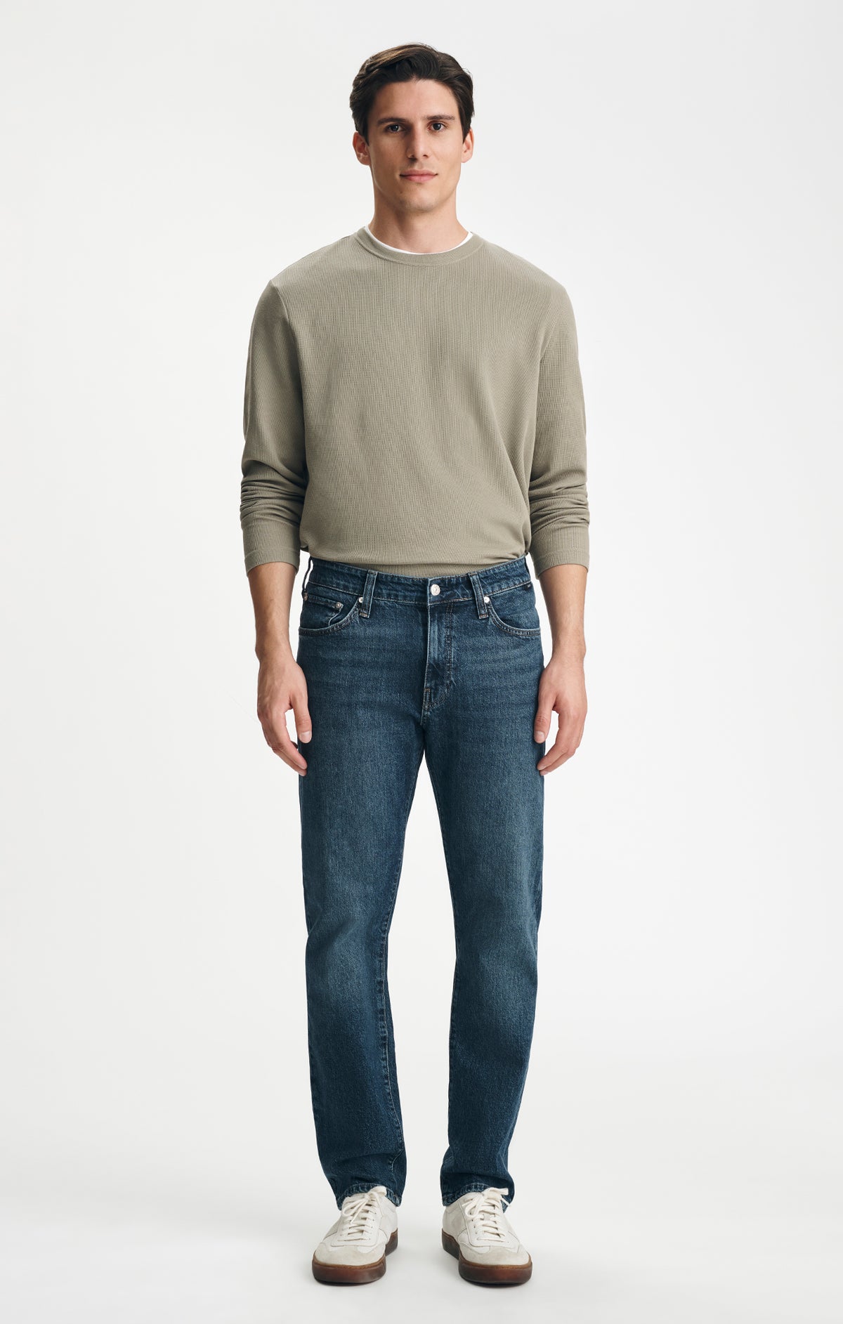 ZACH STRAIGHT LEG IN DARK BRUSHED CLASSIC BLUE - Mavi Jeans