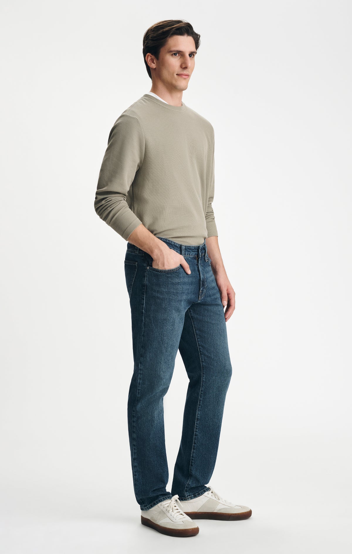 ZACH STRAIGHT LEG IN DARK BRUSHED CLASSIC BLUE - Mavi Jeans