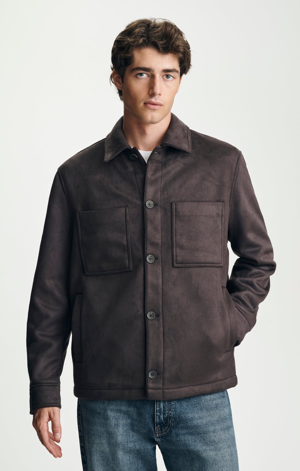 SHIRT JACKET IN ESPRESSO