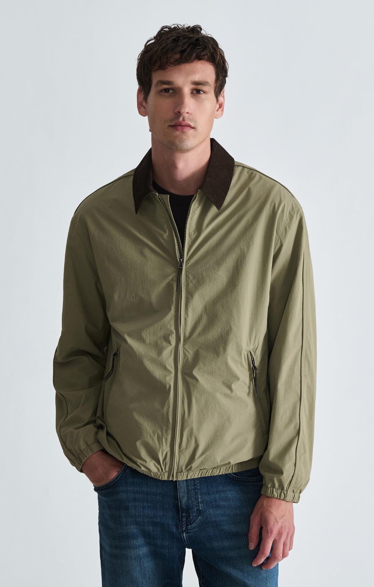 CORDUROY COLLAR BOMBER JACKET IN OVERLAND TREK - Mavi Jeans
