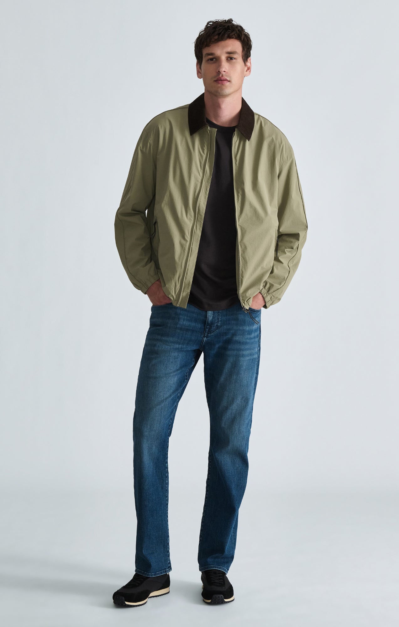 CORDUROY COLLAR BOMBER JACKET IN OVERLAND TREK - Mavi Jeans
