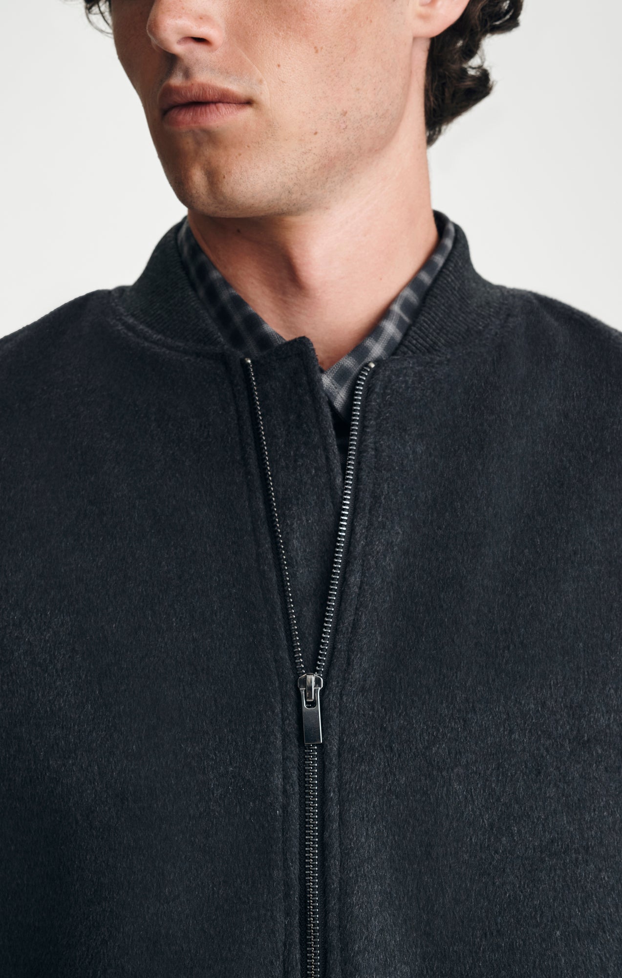 BOMBER JACKET IN DARK GREY MELANGE - Mavi Jeans