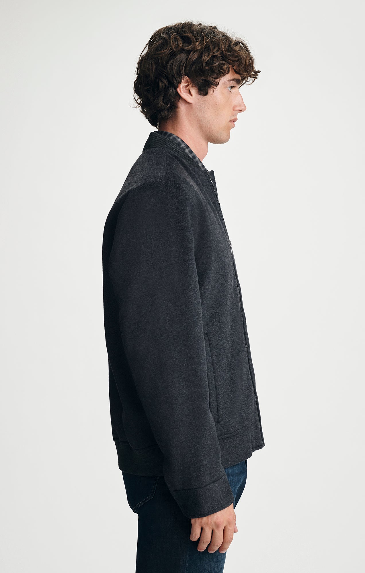 BOMBER JACKET IN DARK GREY MELANGE - Mavi Jeans