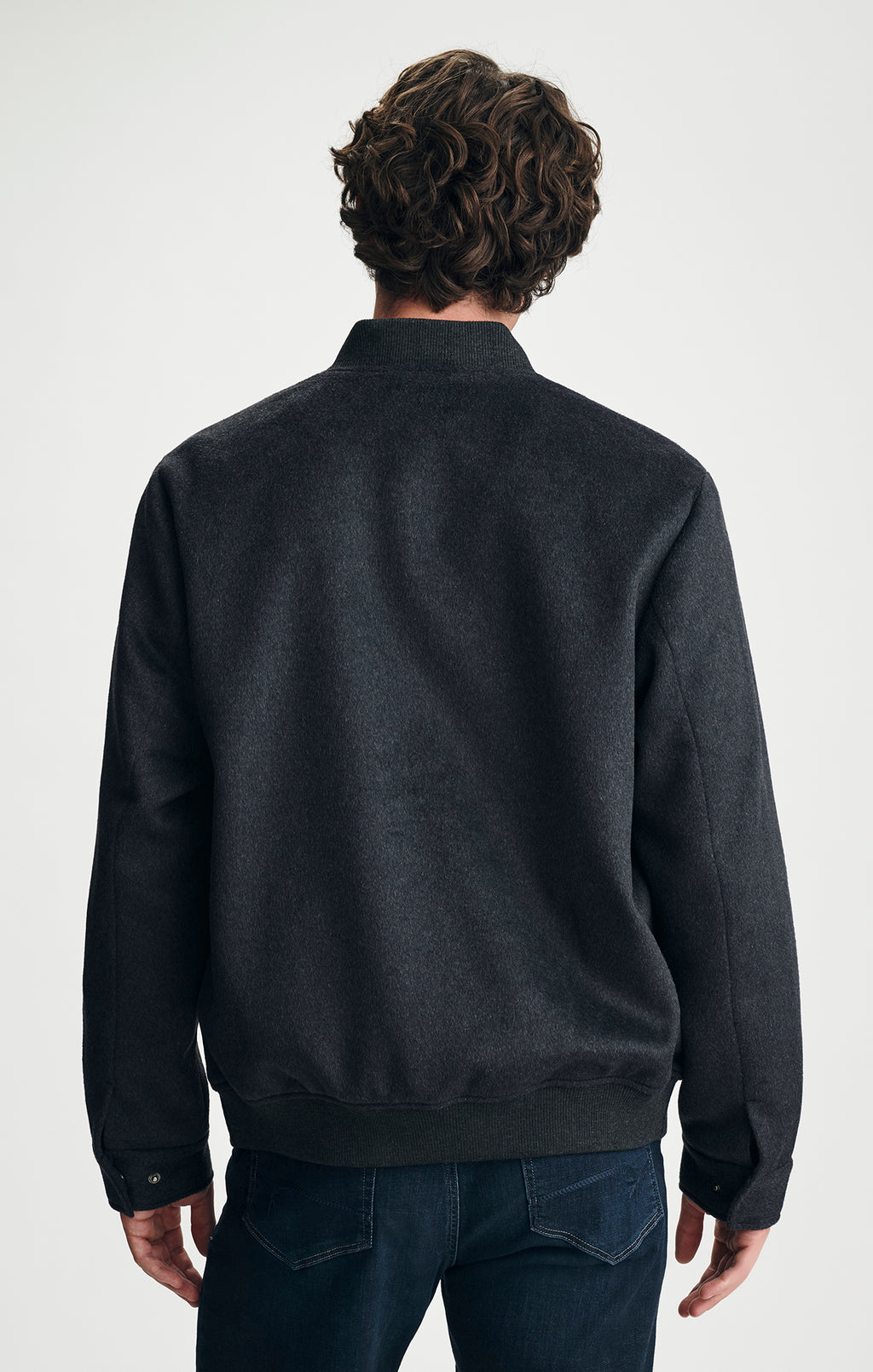 BOMBER JACKET IN DARK GREY MELANGE - Mavi Jeans