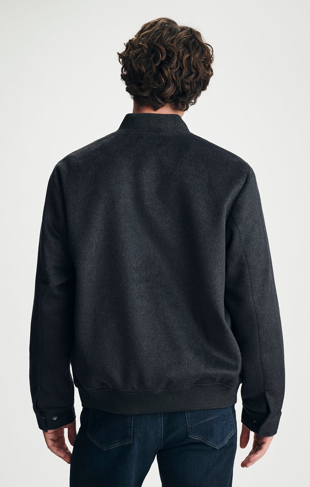 BOMBER JACKET IN DARK GREY MELANGE - Mavi Jeans